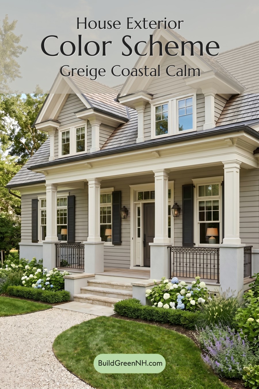 Light Grey Exterior Color Scheme: Greige Coastal Calm