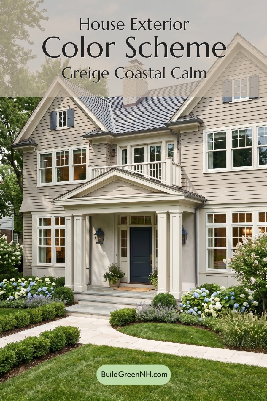 Light Grey Exterior Color Scheme: Greige Coastal Calm