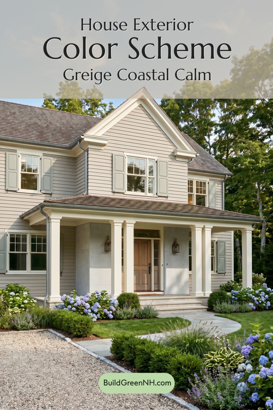 Light Grey Exterior Color Scheme: Greige Coastal Calm