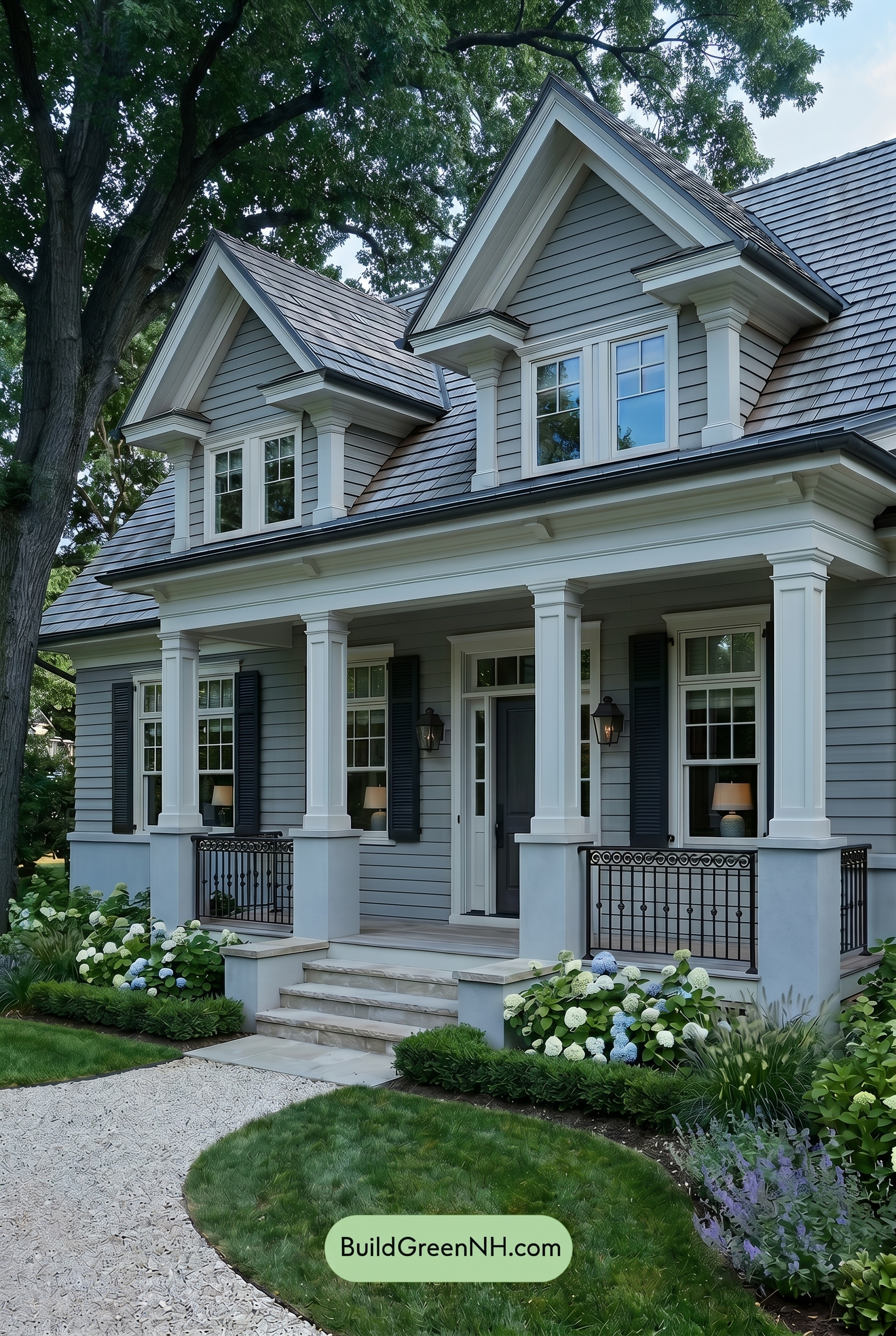 Light Grey Exterior Color Scheme: Greige Coastal Calm - Shade