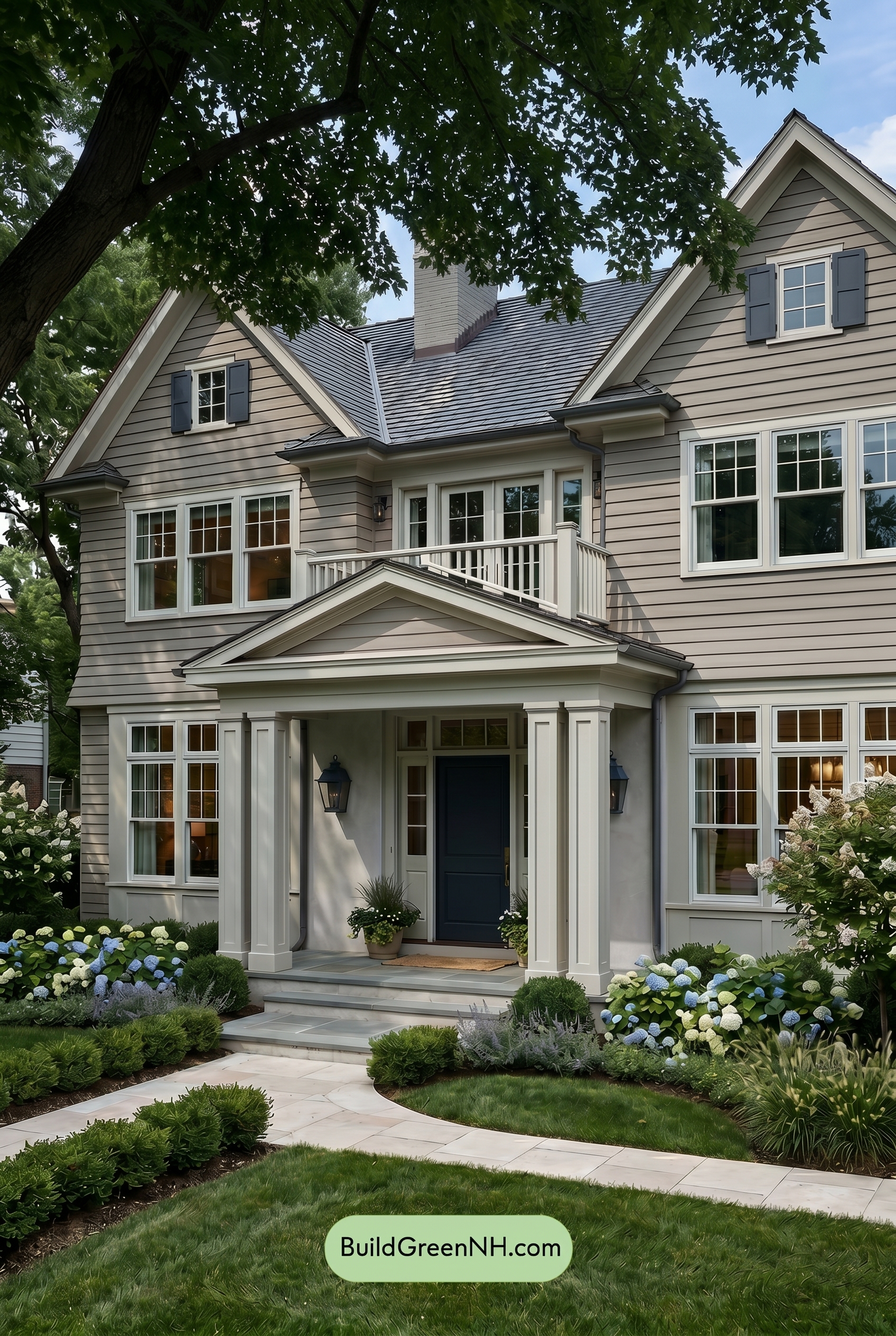 Light Grey Exterior Color Scheme: Greige Coastal Calm - Shade