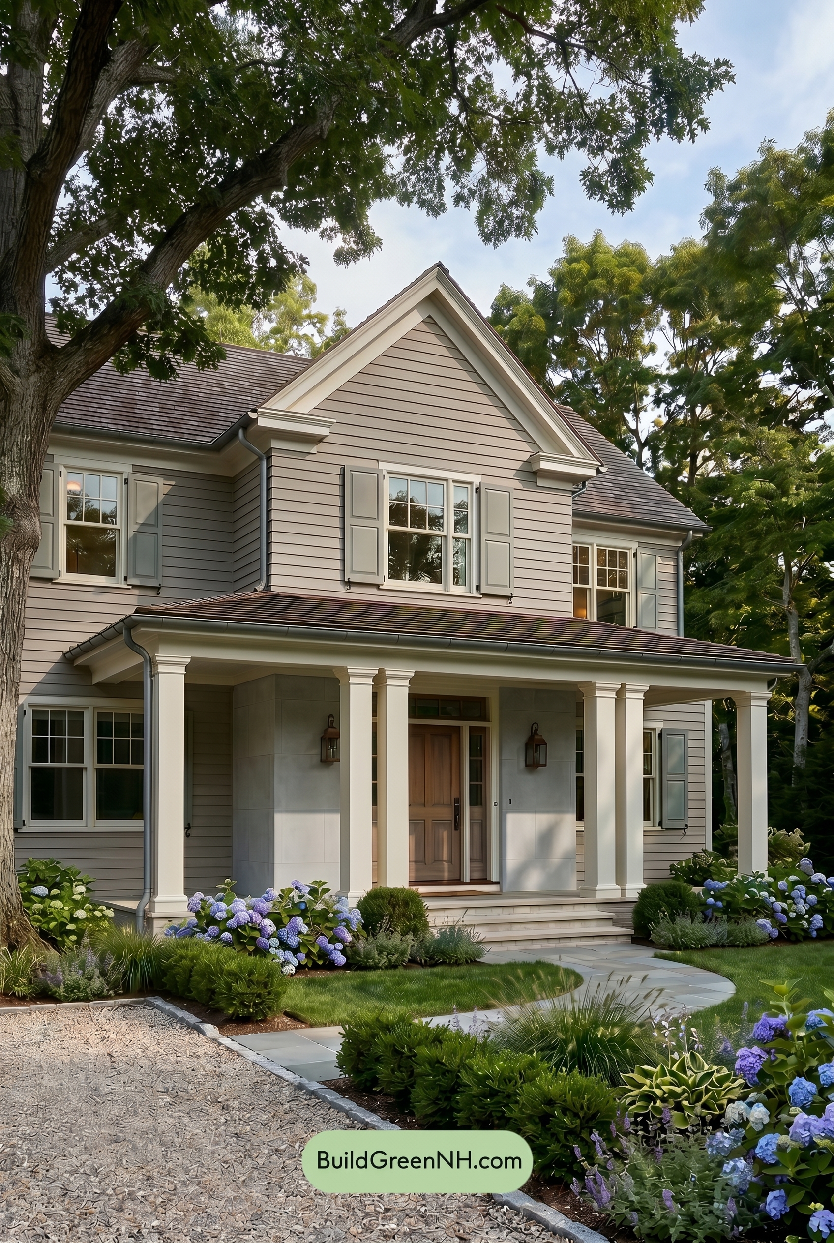 Light Grey Exterior Color Scheme: Greige Coastal Calm - Shade