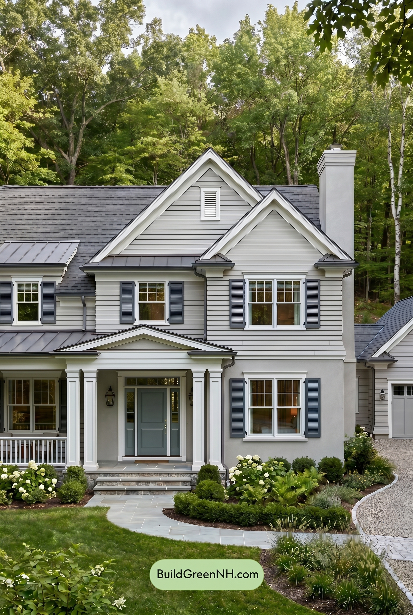 Light Grey Exterior Color Scheme: Silver Gray Retreat - Overcast