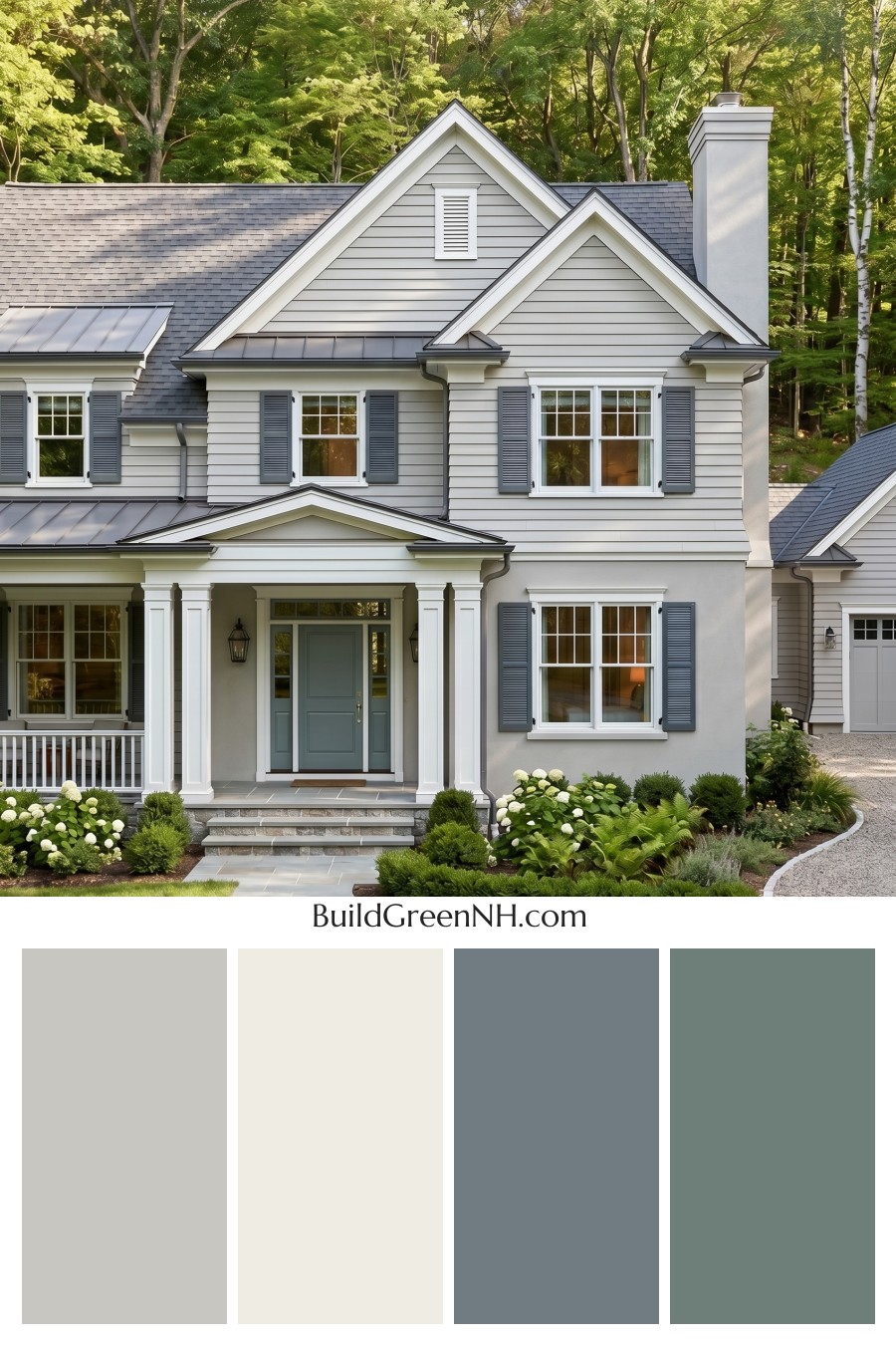 Light Grey Exterior Color Scheme: Silver Gray Retreat