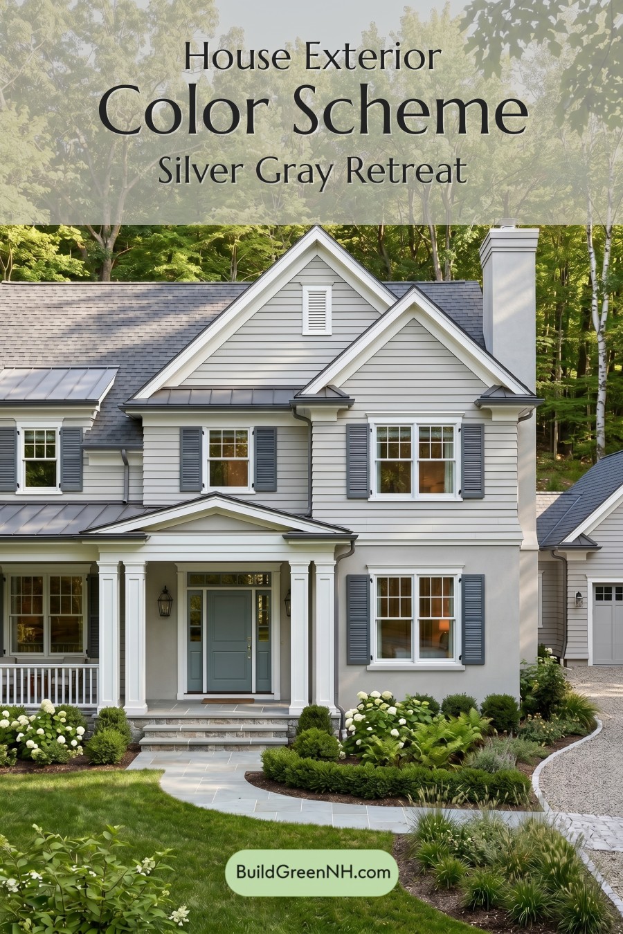 Light Grey Exterior Color Scheme: Silver Gray Retreat