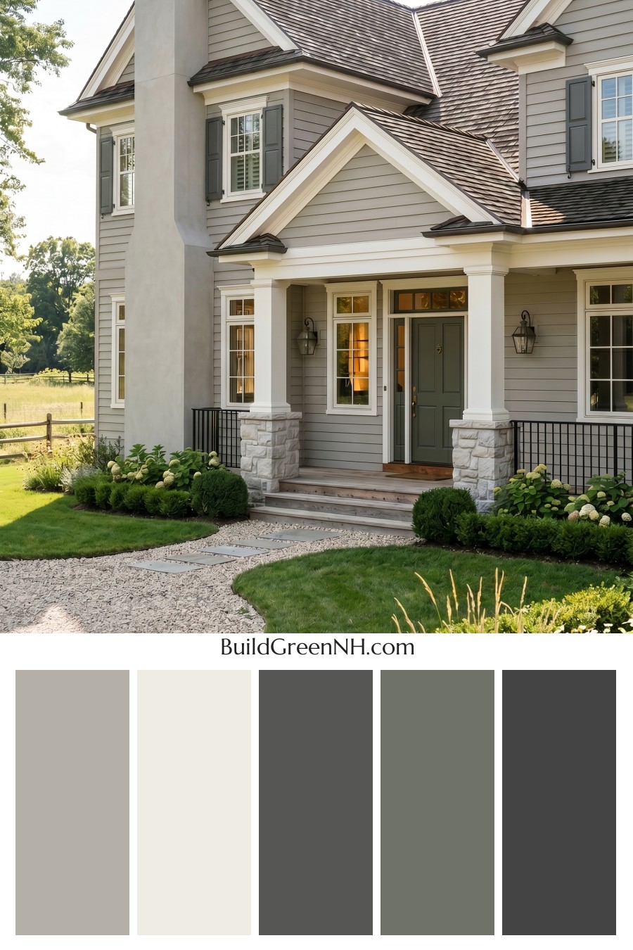 Light Grey Exterior Color Scheme: Smoky Farm Grace