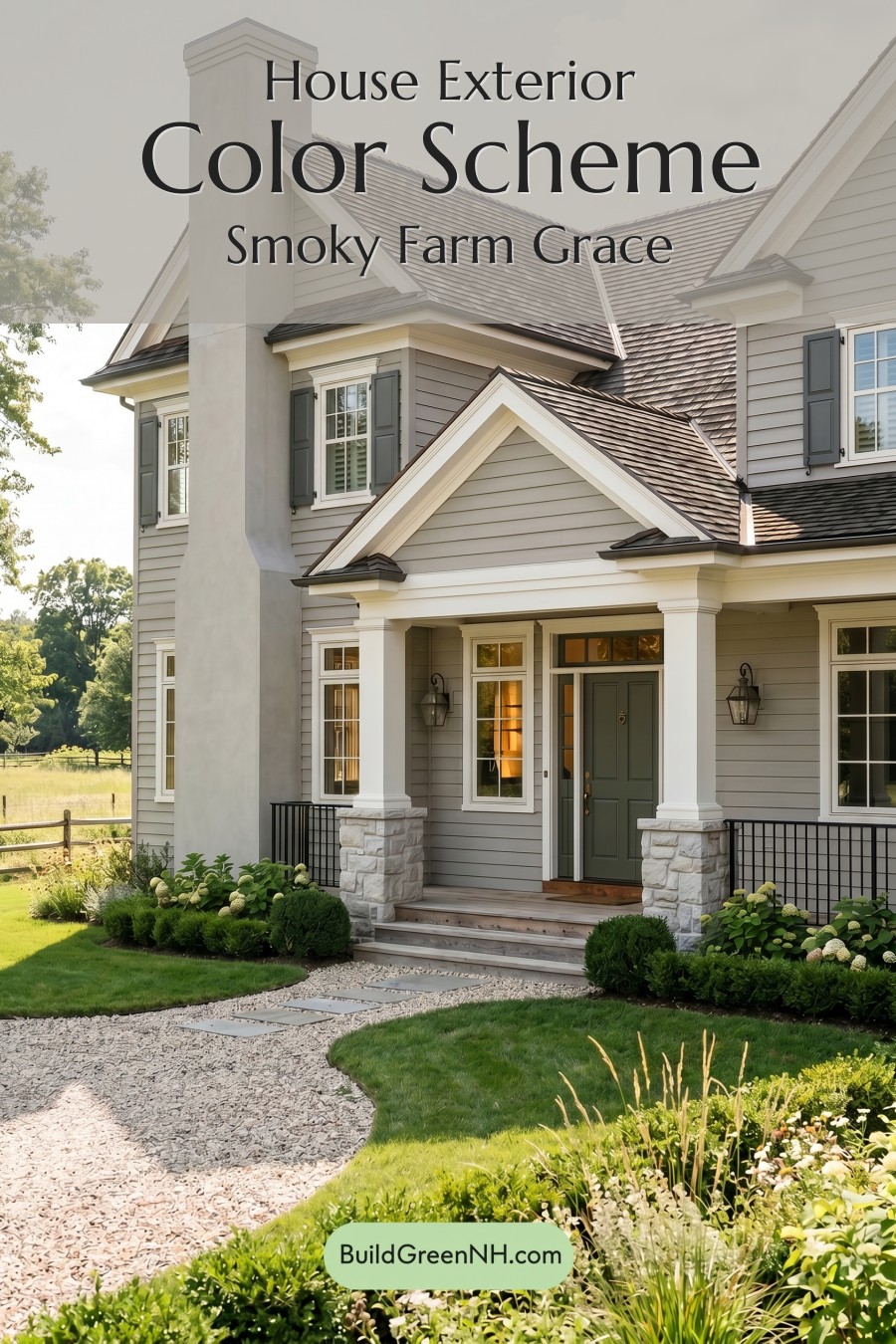 Light Grey Exterior Color Scheme: Smoky Farm Grace