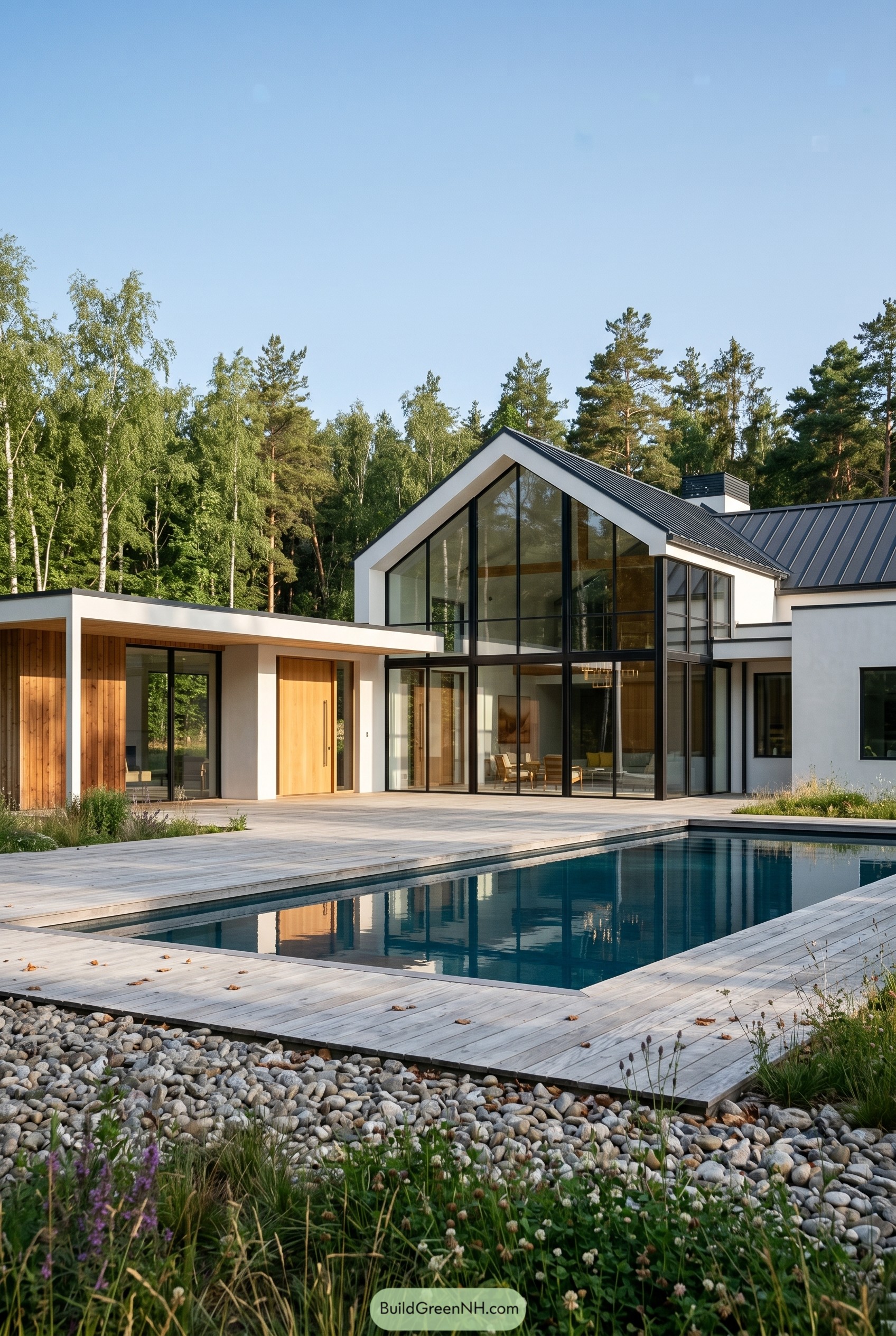 Modern gabled villa with pool