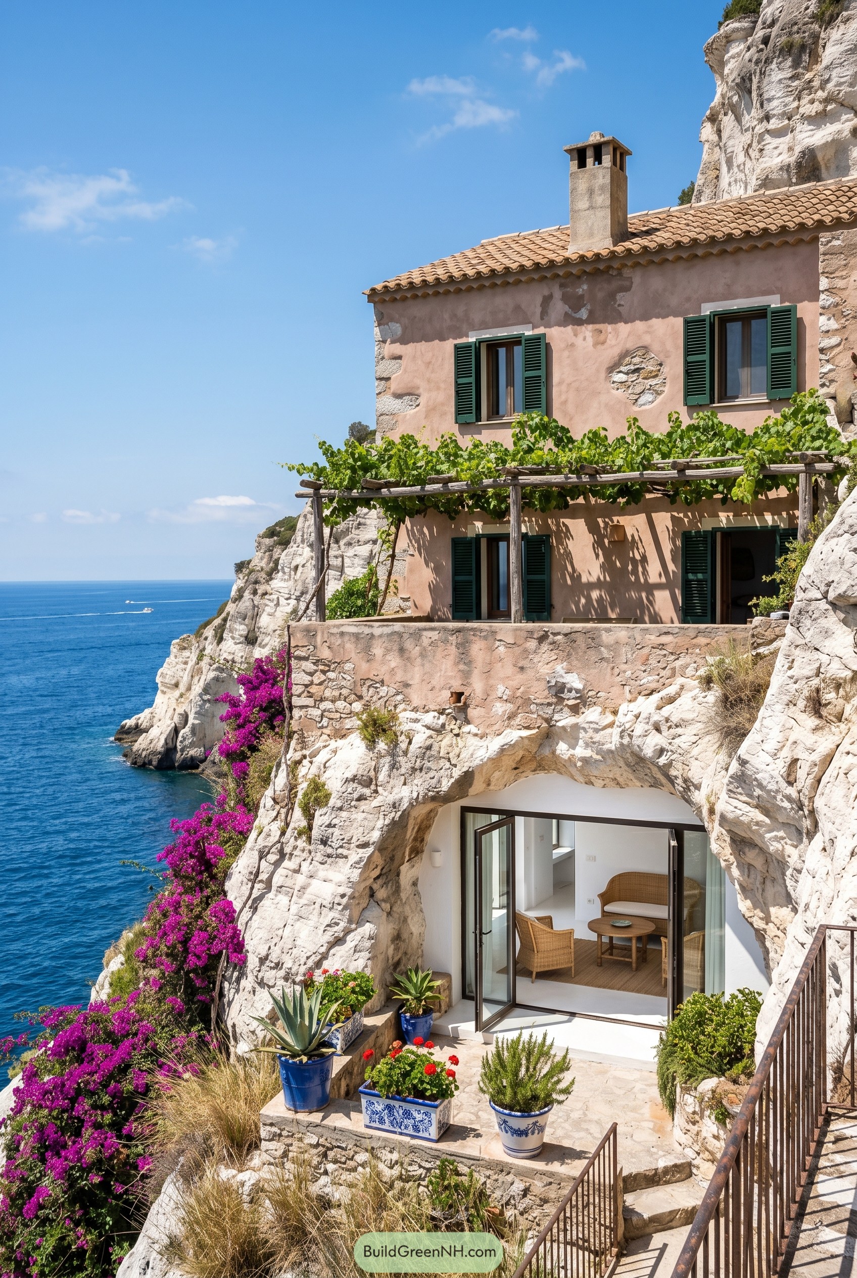 Cliffside Mediterranean villa with sea views
