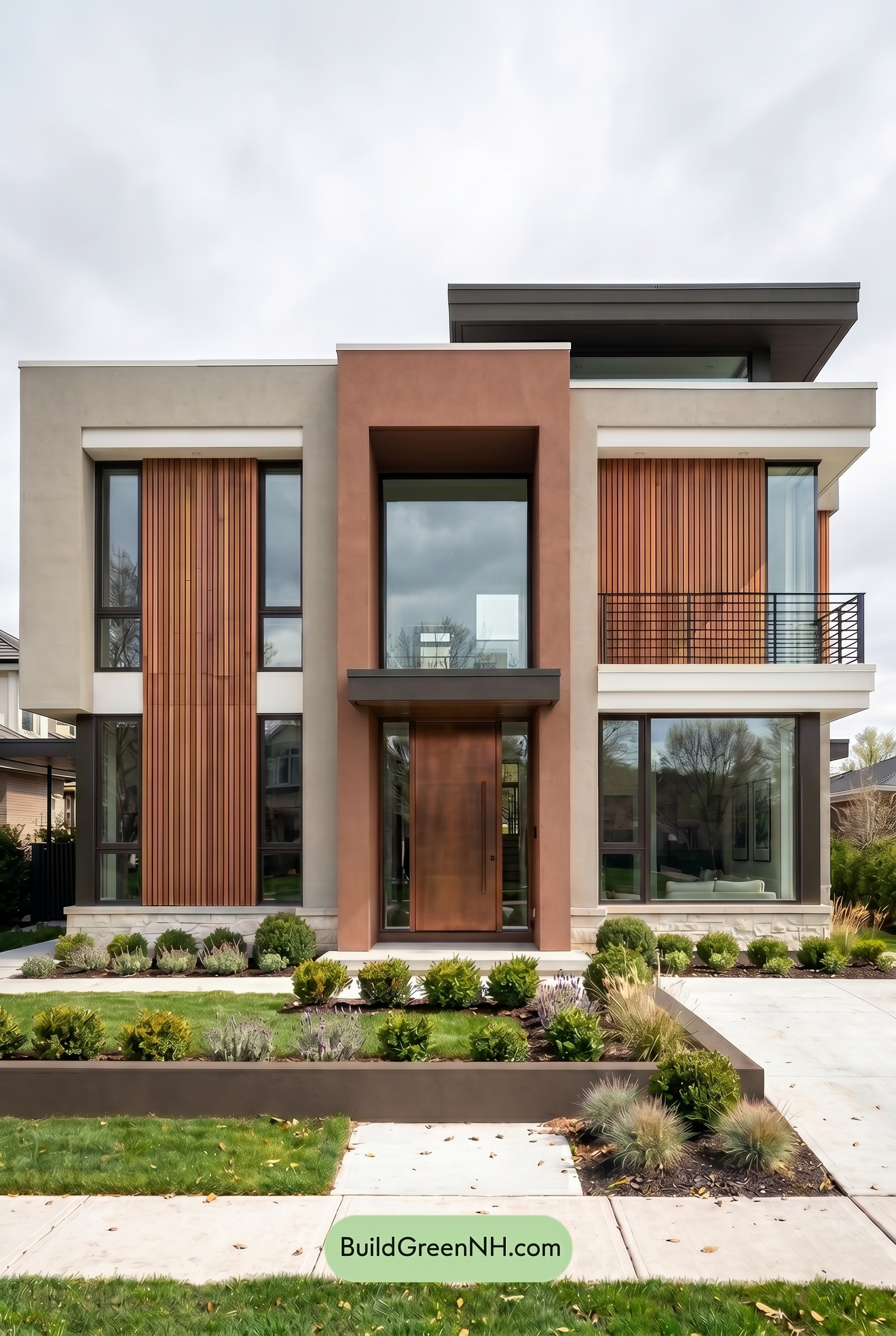 Modern Bronze House Exterior Color Scheme: Greige Cedar Warmth - Overcast