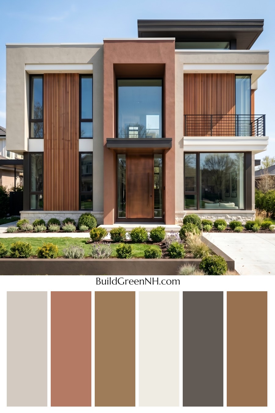 Modern Bronze House Exterior Color Scheme: Greige Cedar Warmth