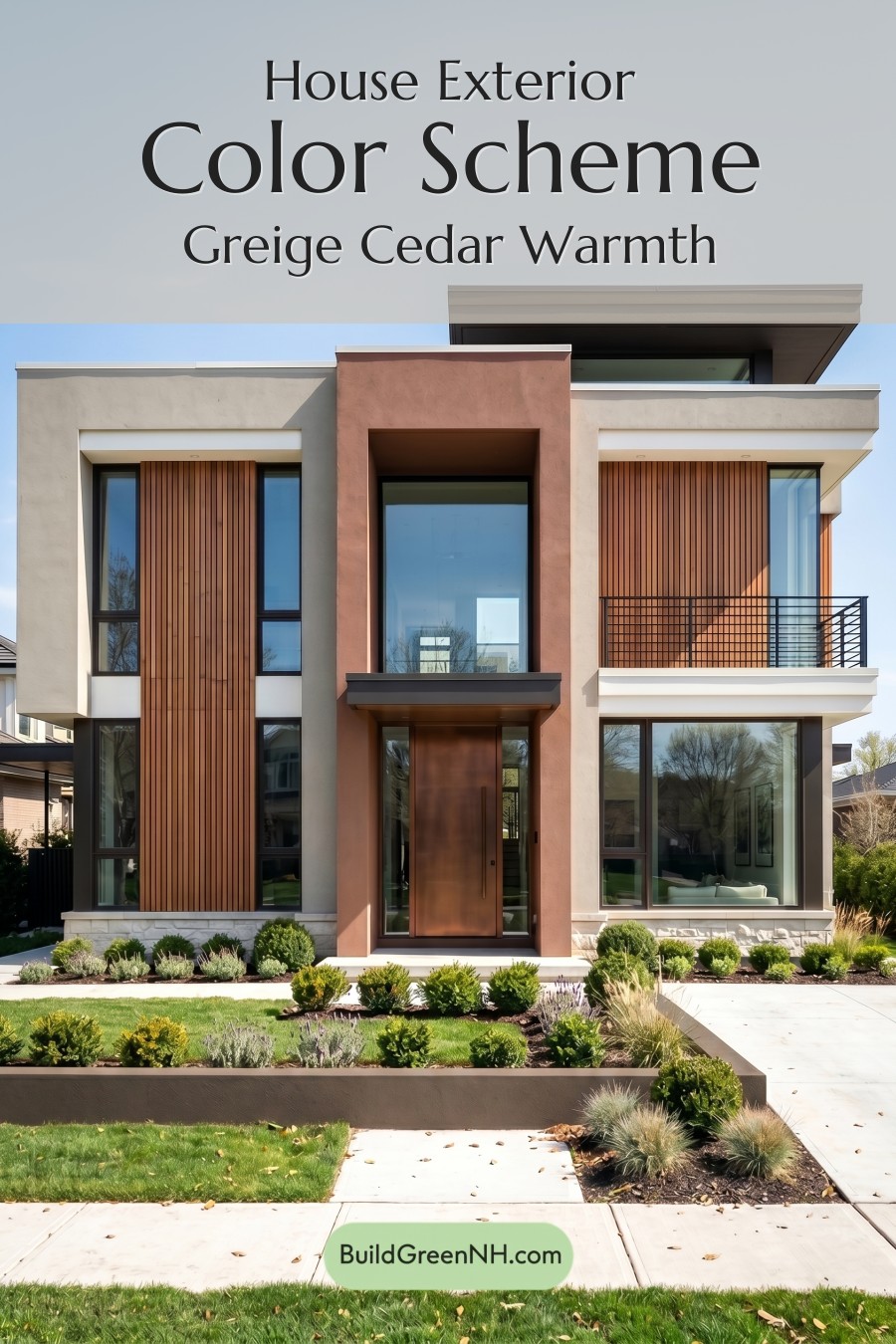 Modern Bronze House Exterior Color Scheme: Greige Cedar Warmth