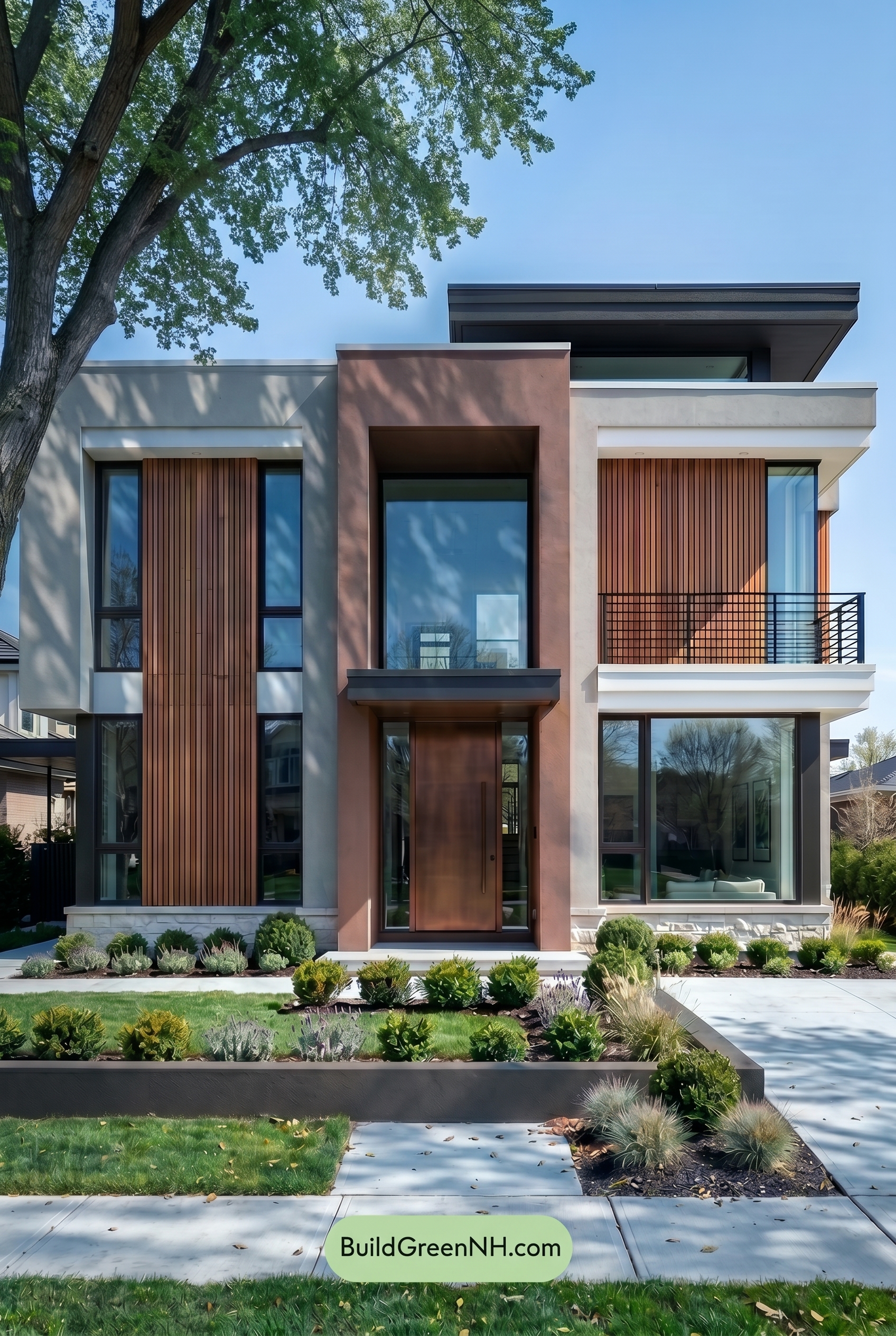 Modern Bronze House Exterior Color Scheme: Greige Cedar Warmth - Shade