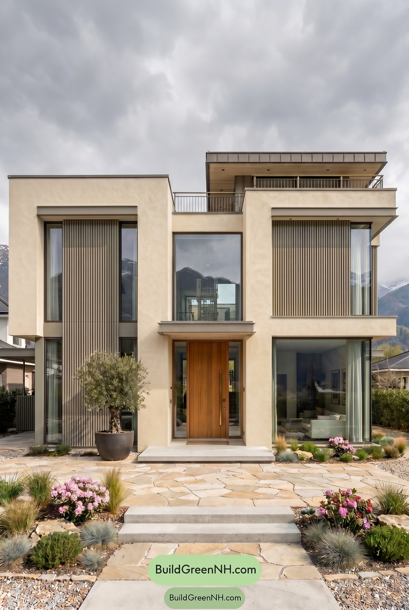 Modern Bronze House Exterior Color Scheme: Ivory Mountain Light - Overcast