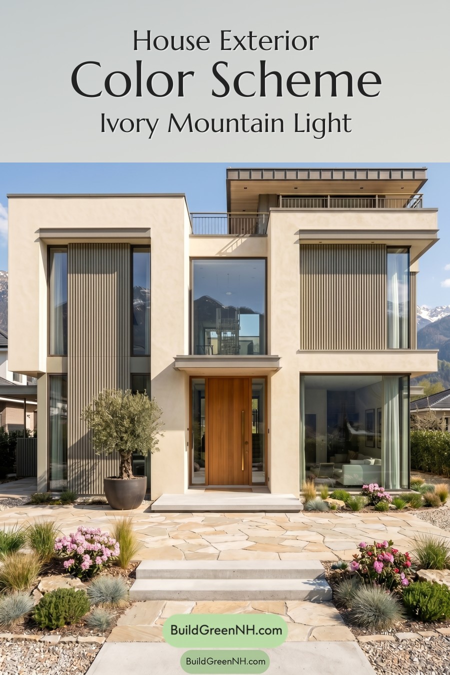 Modern Bronze House Exterior Color Scheme: Ivory Mountain Light