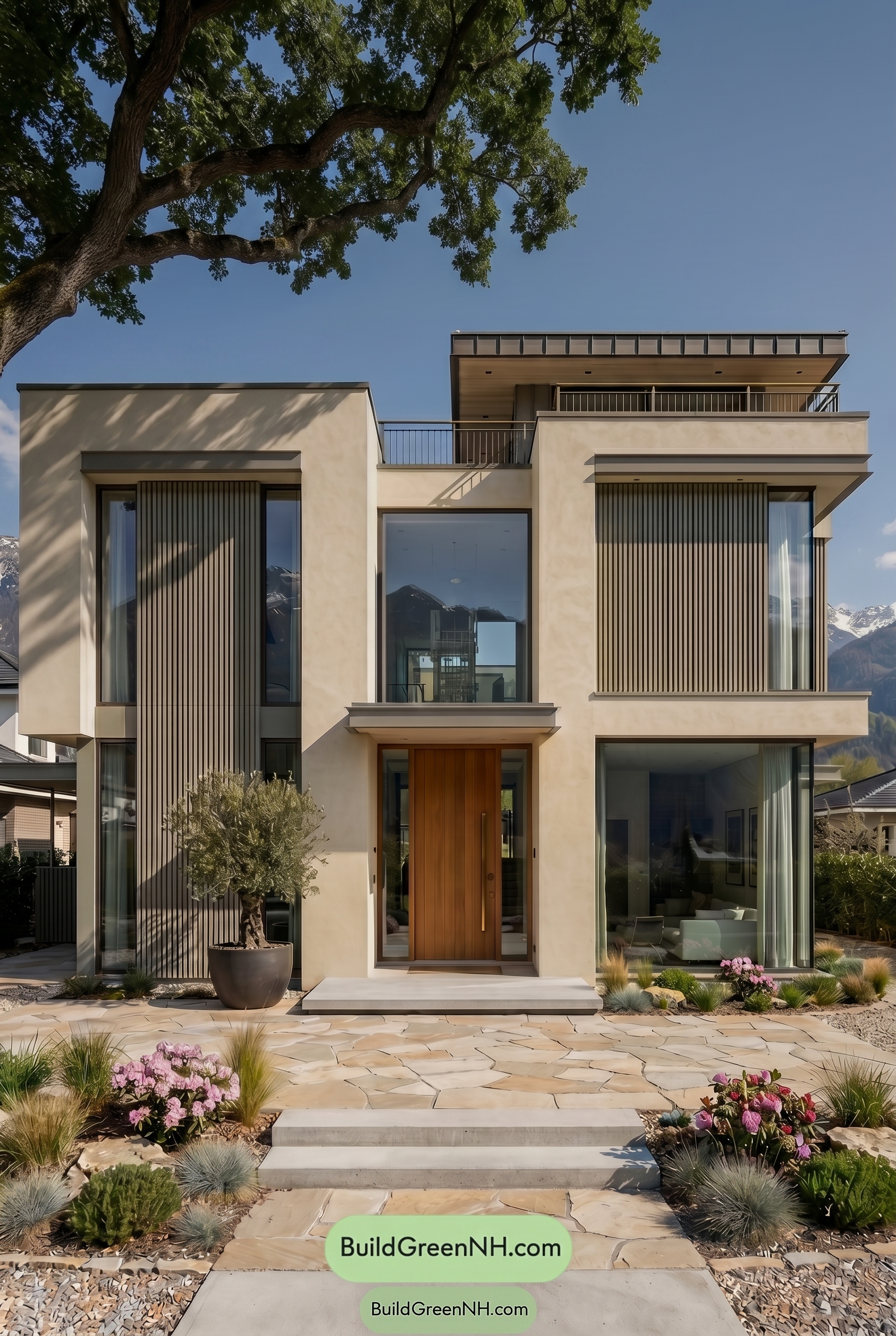 Modern Bronze House Exterior Color Scheme: Ivory Mountain Light - Shade