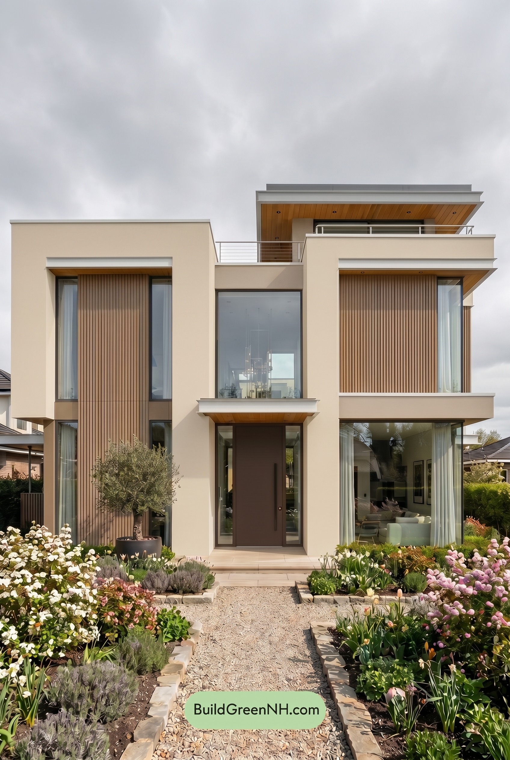Modern Bronze House Exterior Color Scheme: Pale Stone Breeze - Overcast