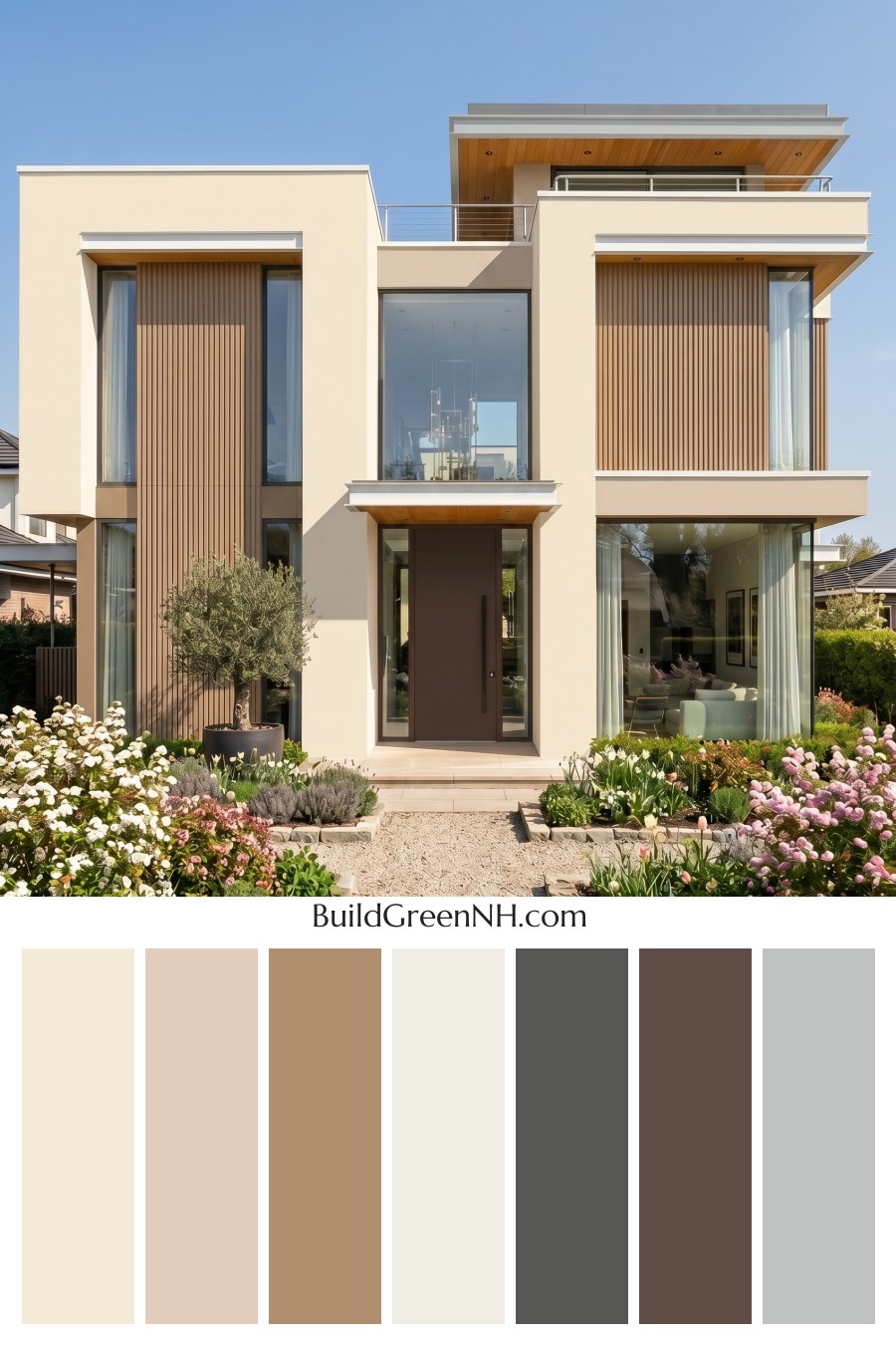 Modern Bronze House Exterior Color Scheme: Pale Stone Breeze