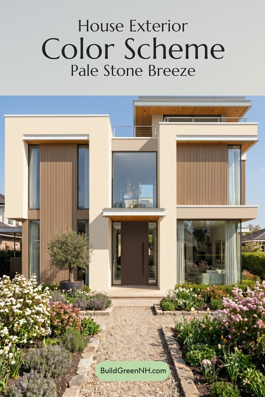 Modern Bronze House Exterior Color Scheme: Pale Stone Breeze