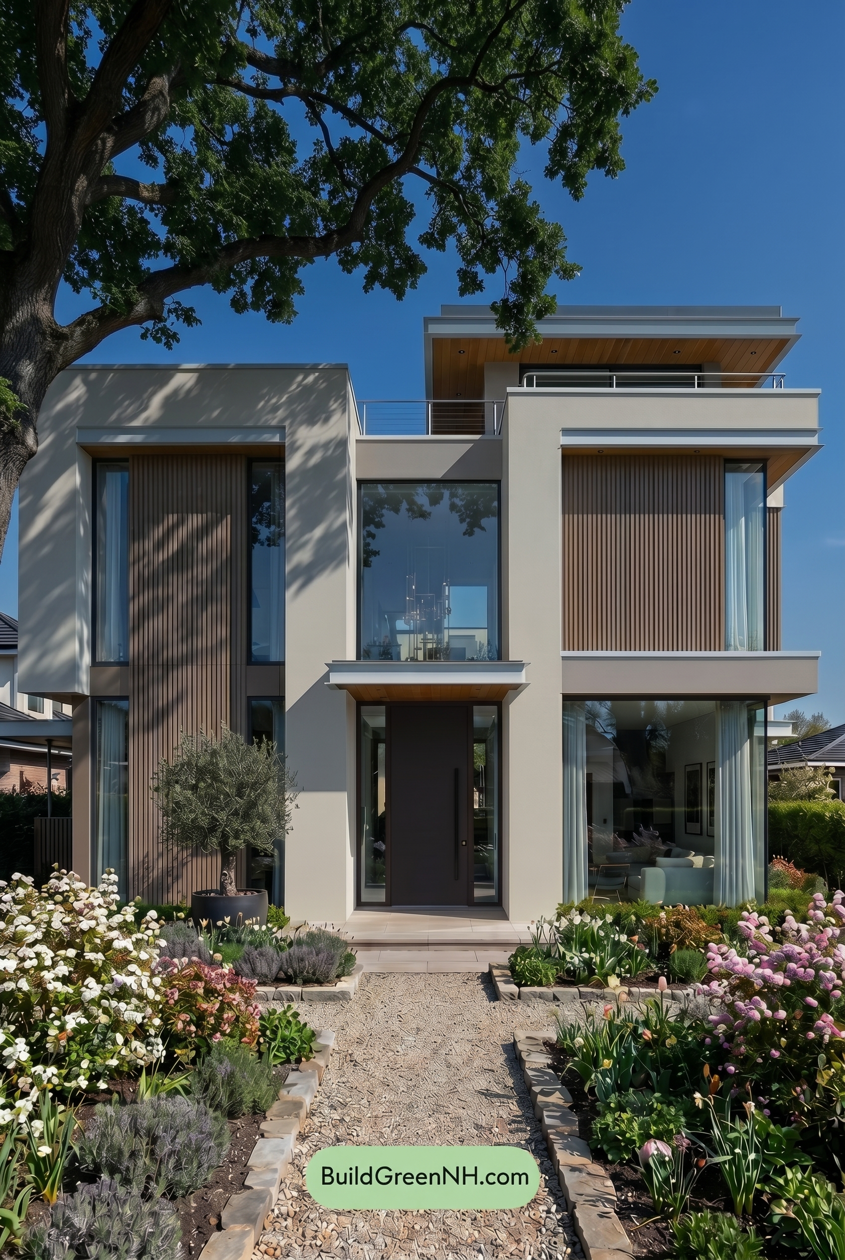 Modern Bronze House Exterior Color Scheme: Pale Stone Breeze - Shade