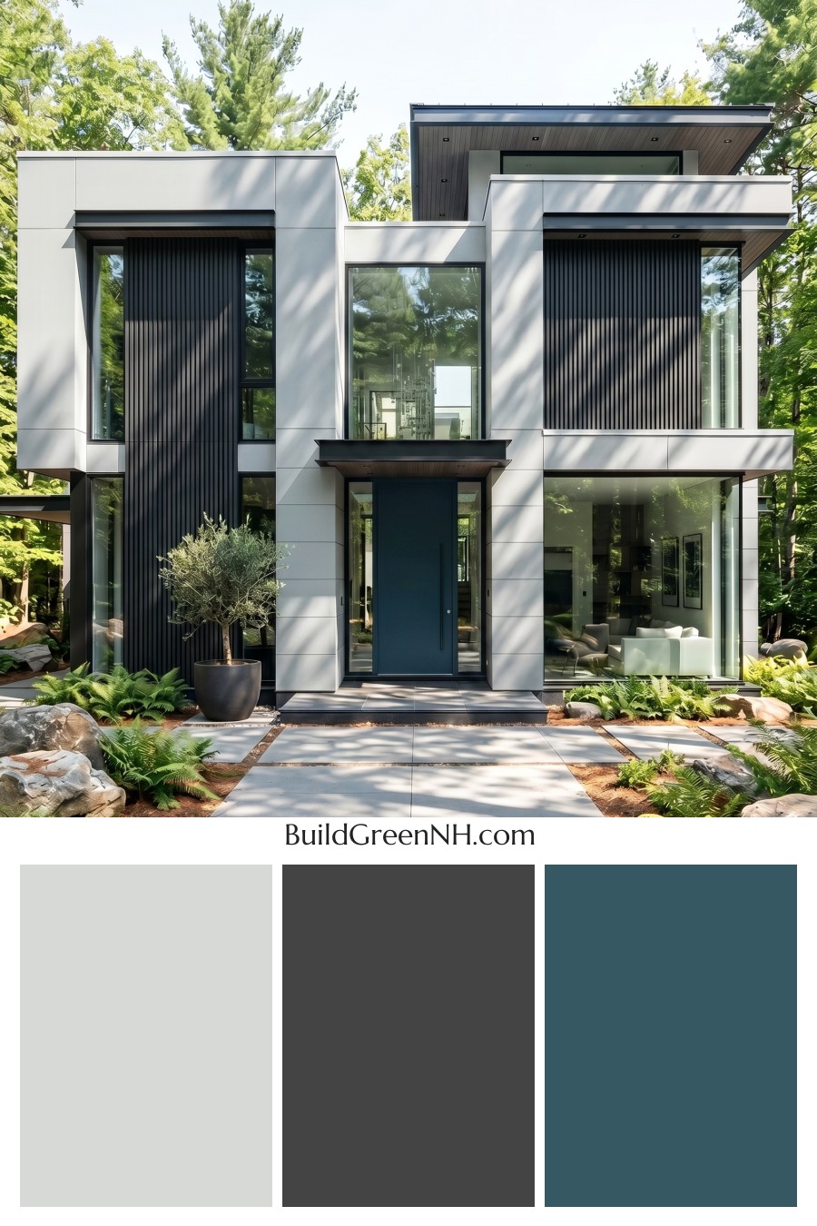 Modern Bronze House Exterior Color Scheme: Smoky Gray Stillness