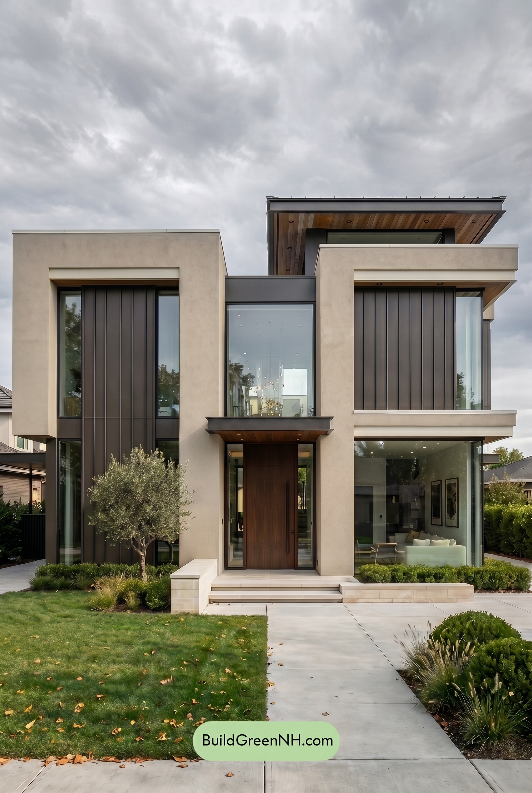 Modern Bronze House Exterior Color Scheme: Warm Taupe Quiet - Overcast