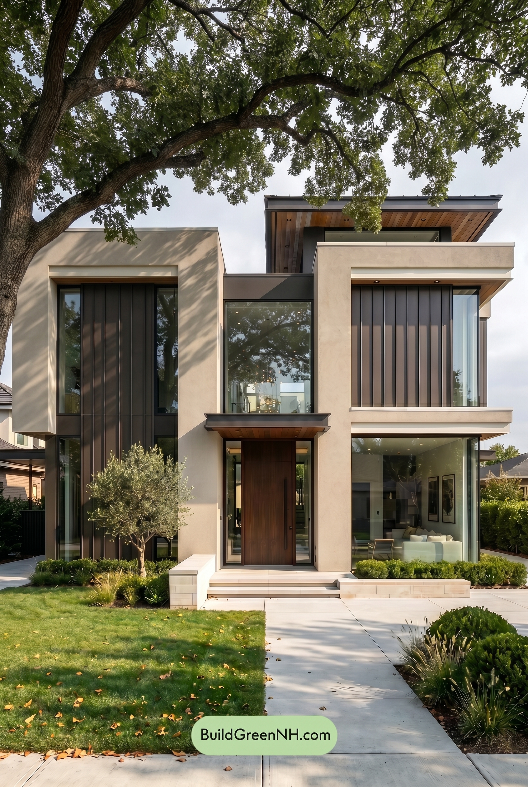 Modern Bronze House Exterior Color Scheme: Warm Taupe Quiet - Shade