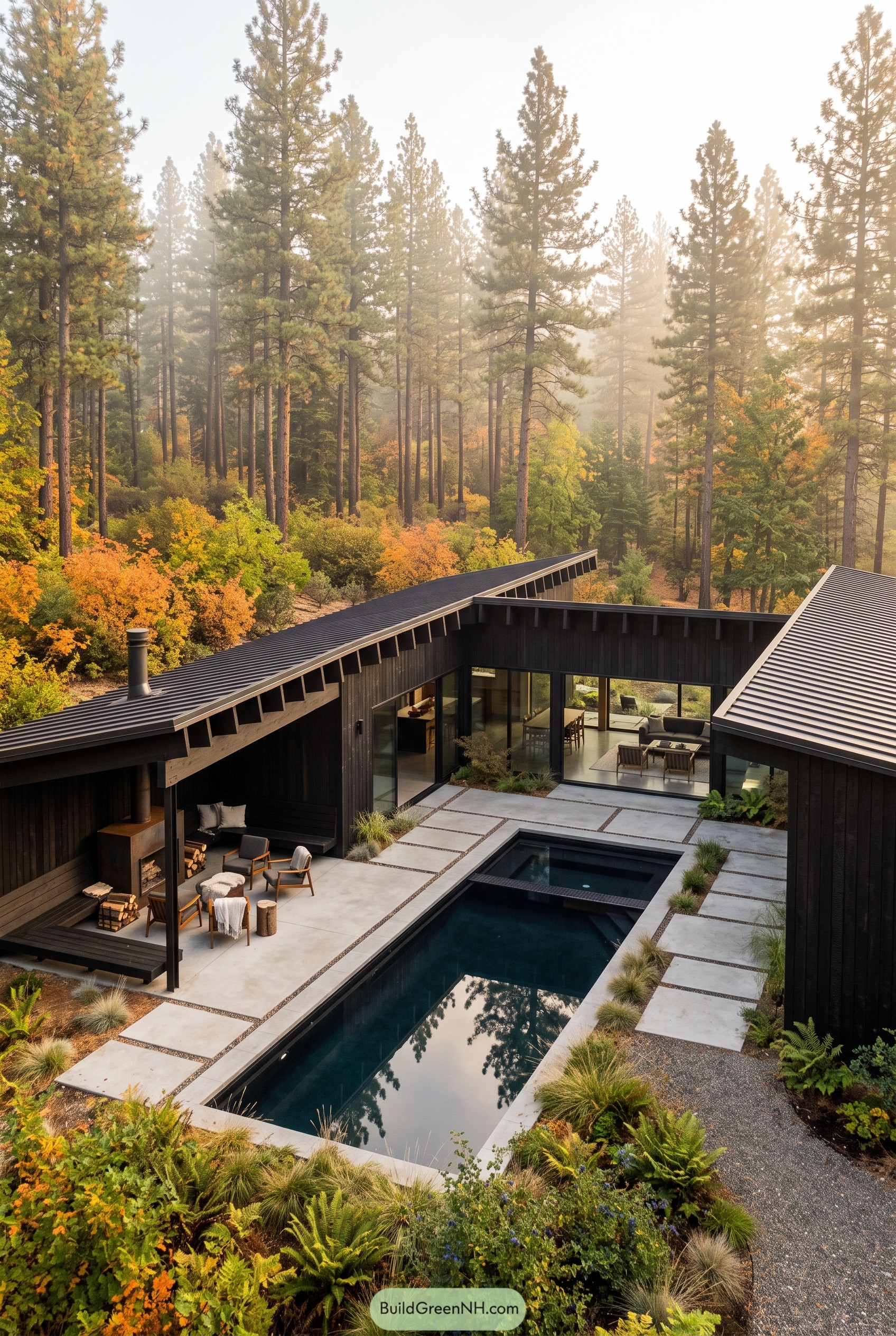 Black forest cabin with courtyard pool