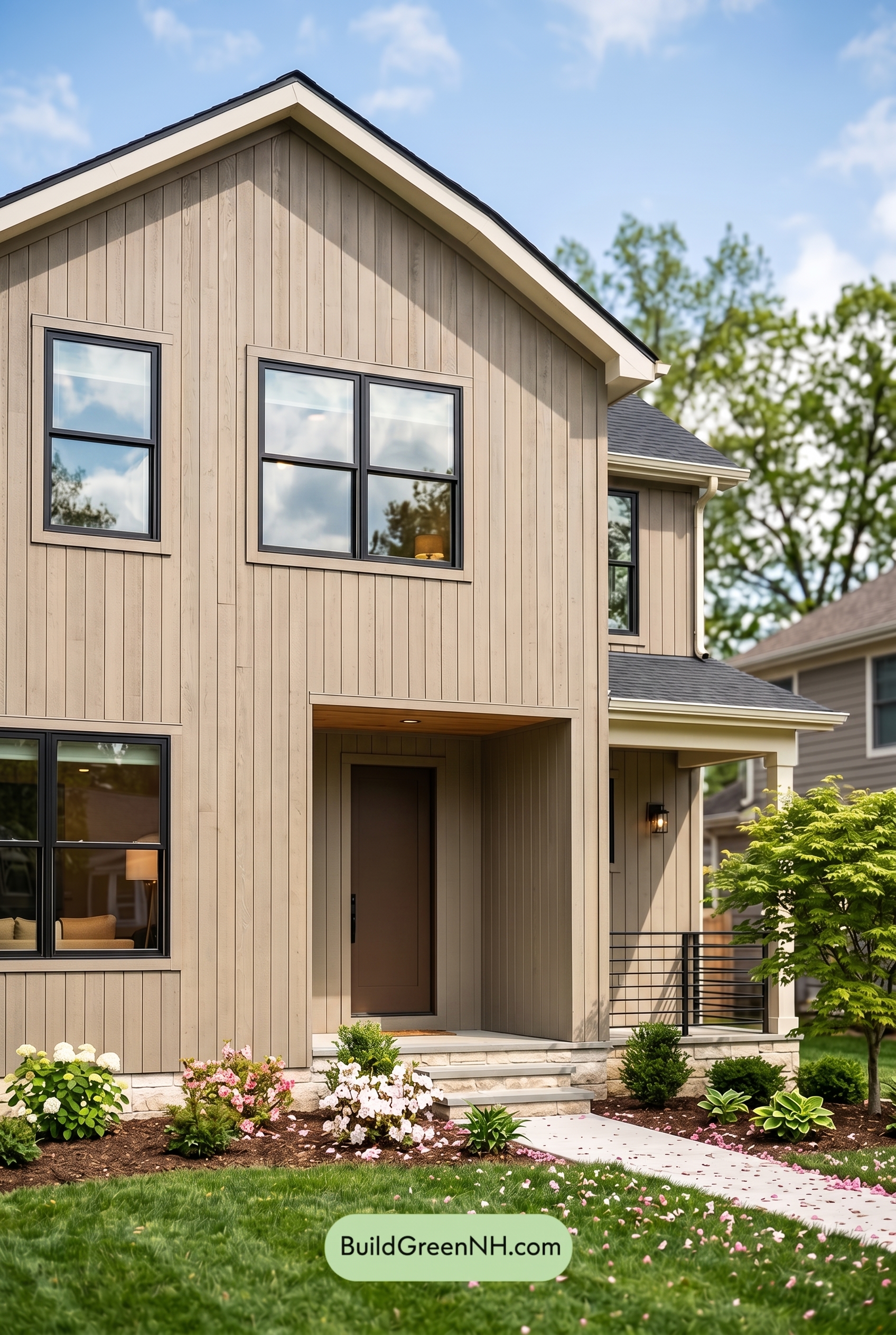 Modern Grey House Exterior Color Scheme: Bronze Ivory Glow