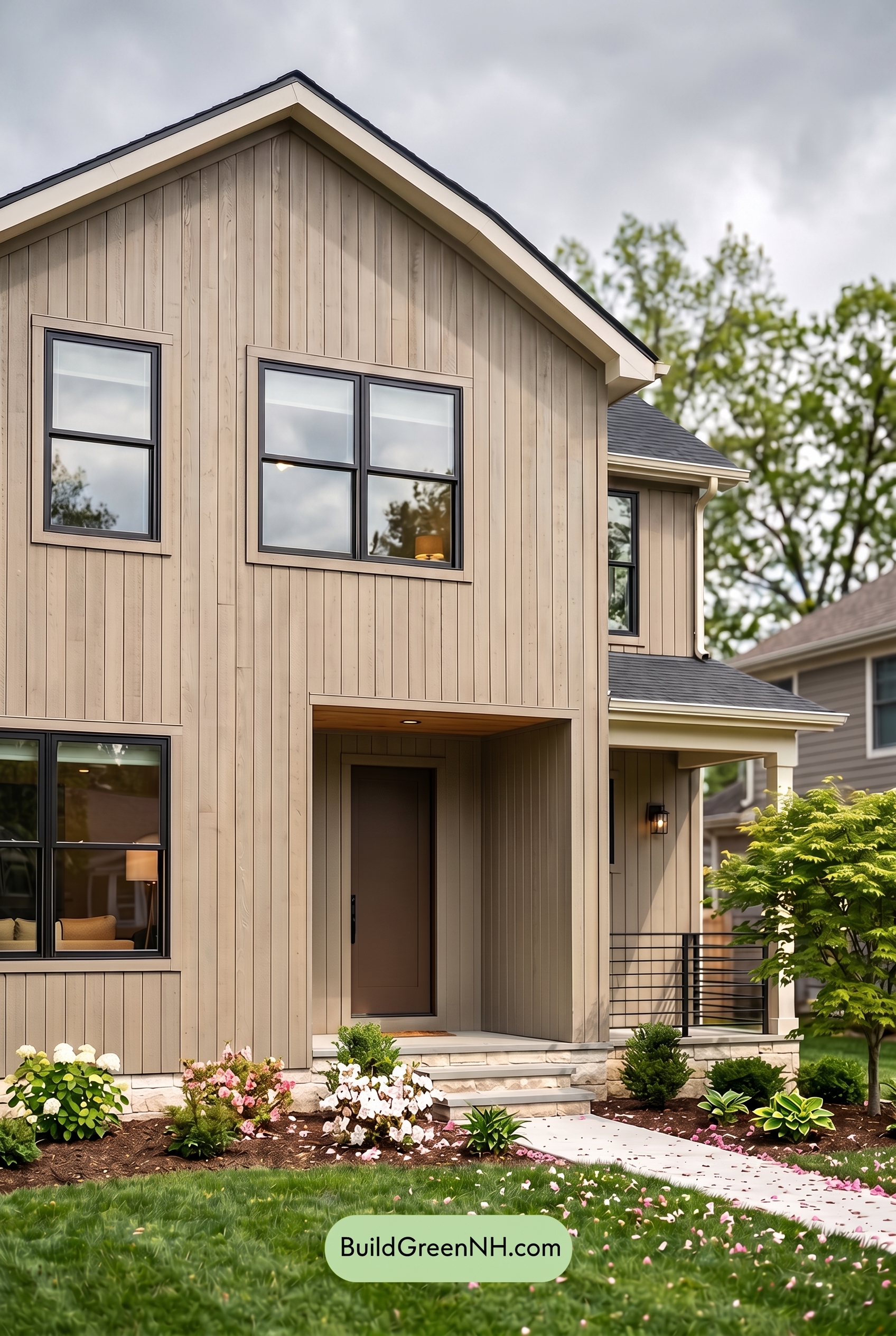 Modern Grey House Exterior Color Scheme: Bronze Ivory Glow - Overcast