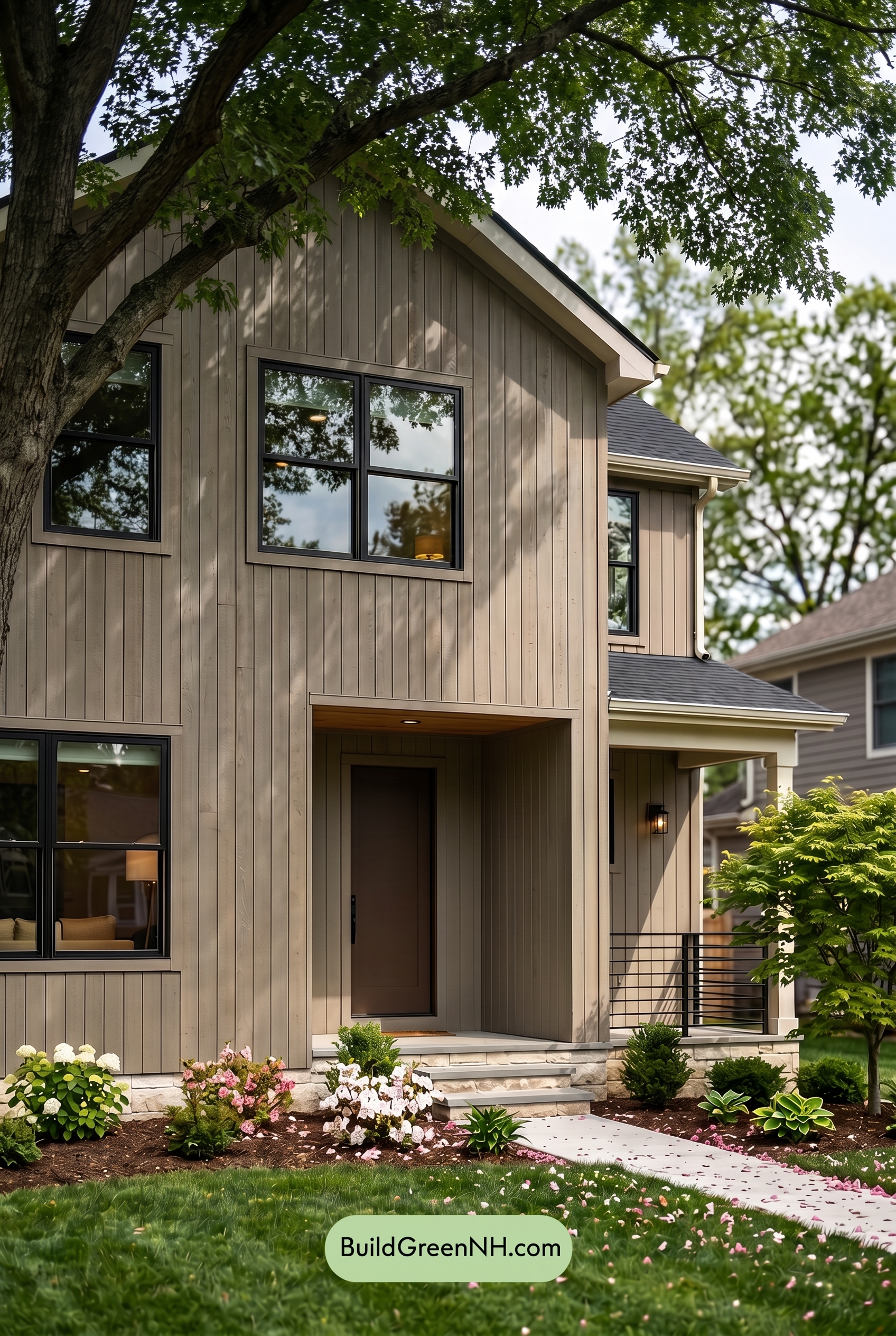 Modern Grey House Exterior Color Scheme: Bronze Ivory Glow - Shade