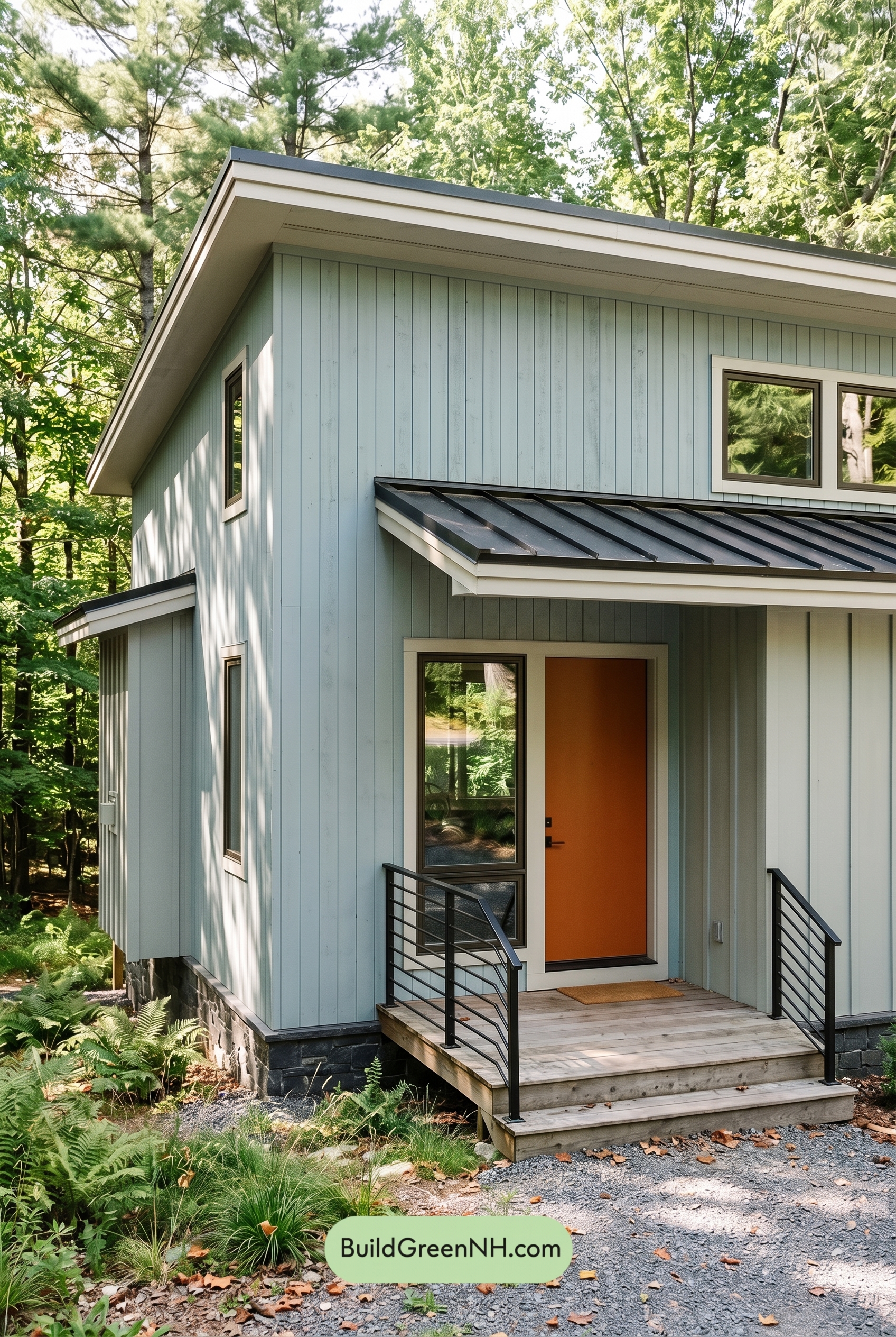 Modern Grey House Exterior Color Scheme: Fogblue Olive Grain