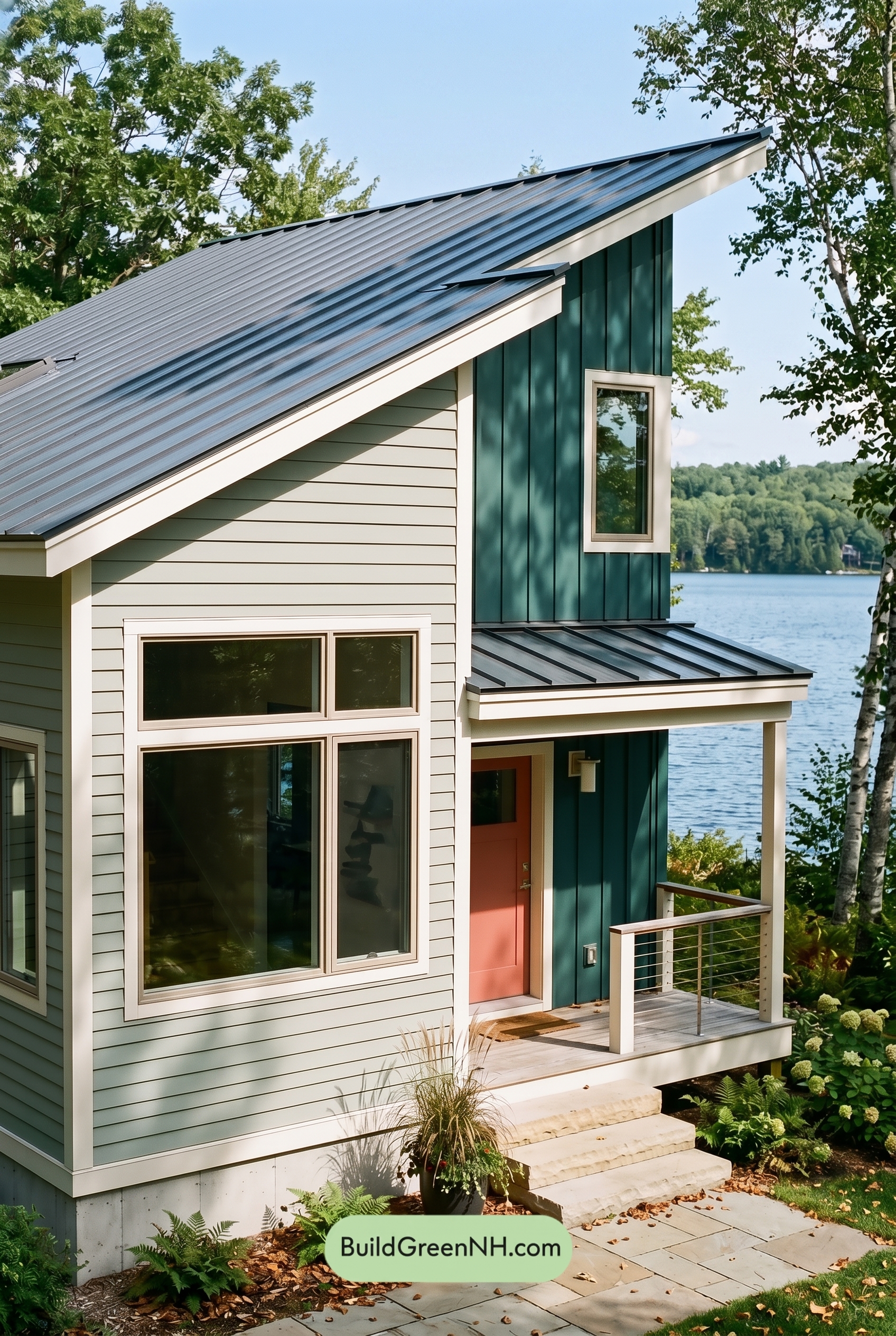 Modern Grey House Exterior Color Scheme: Pale Bright Signal