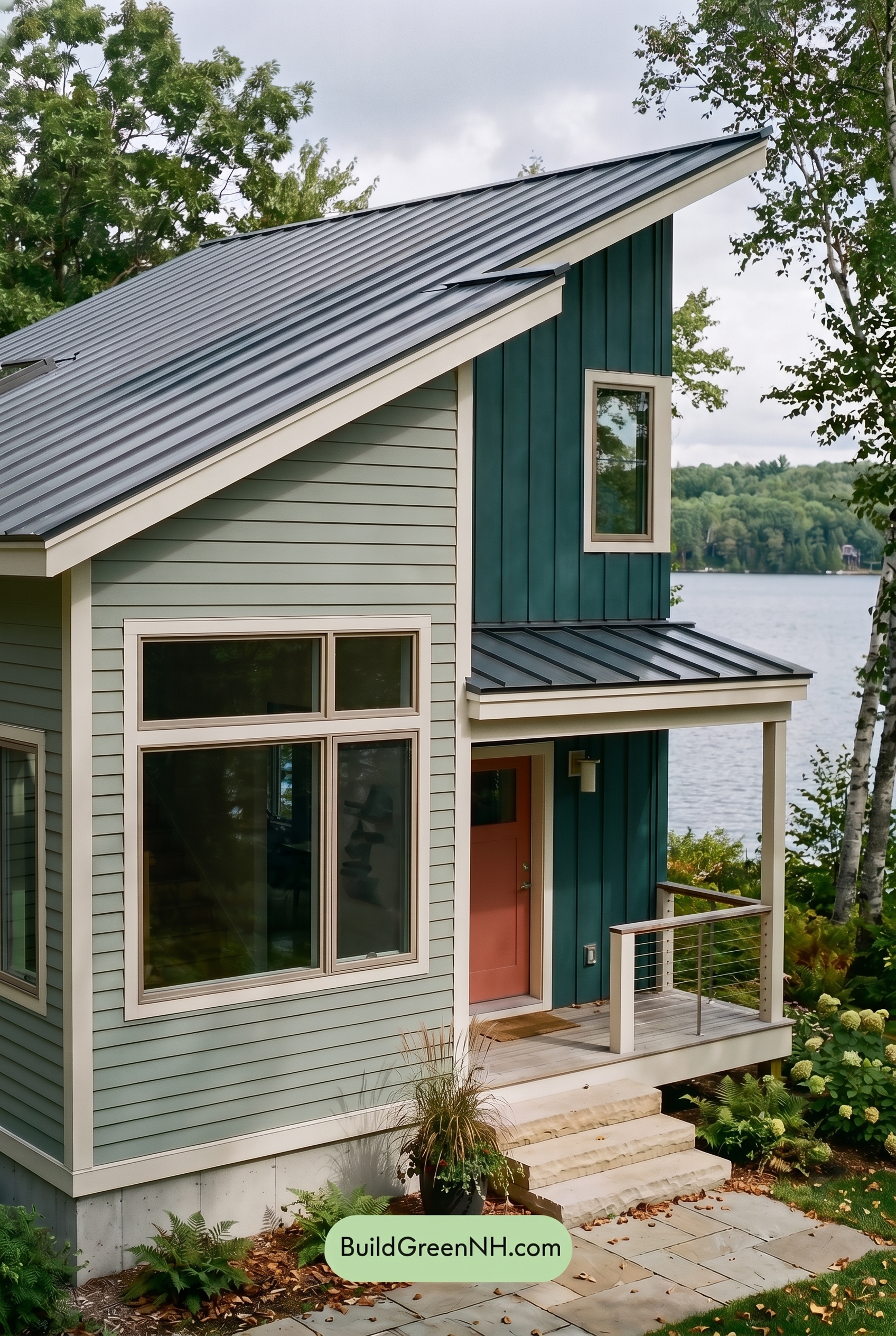 Modern Grey House Exterior Color Scheme: Pale Bright Signal - Overcast