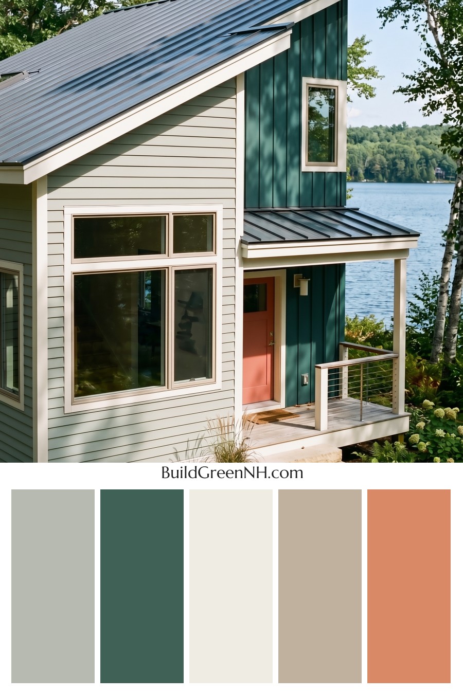 Modern Grey House Exterior Color Scheme: Pale Bright Signal