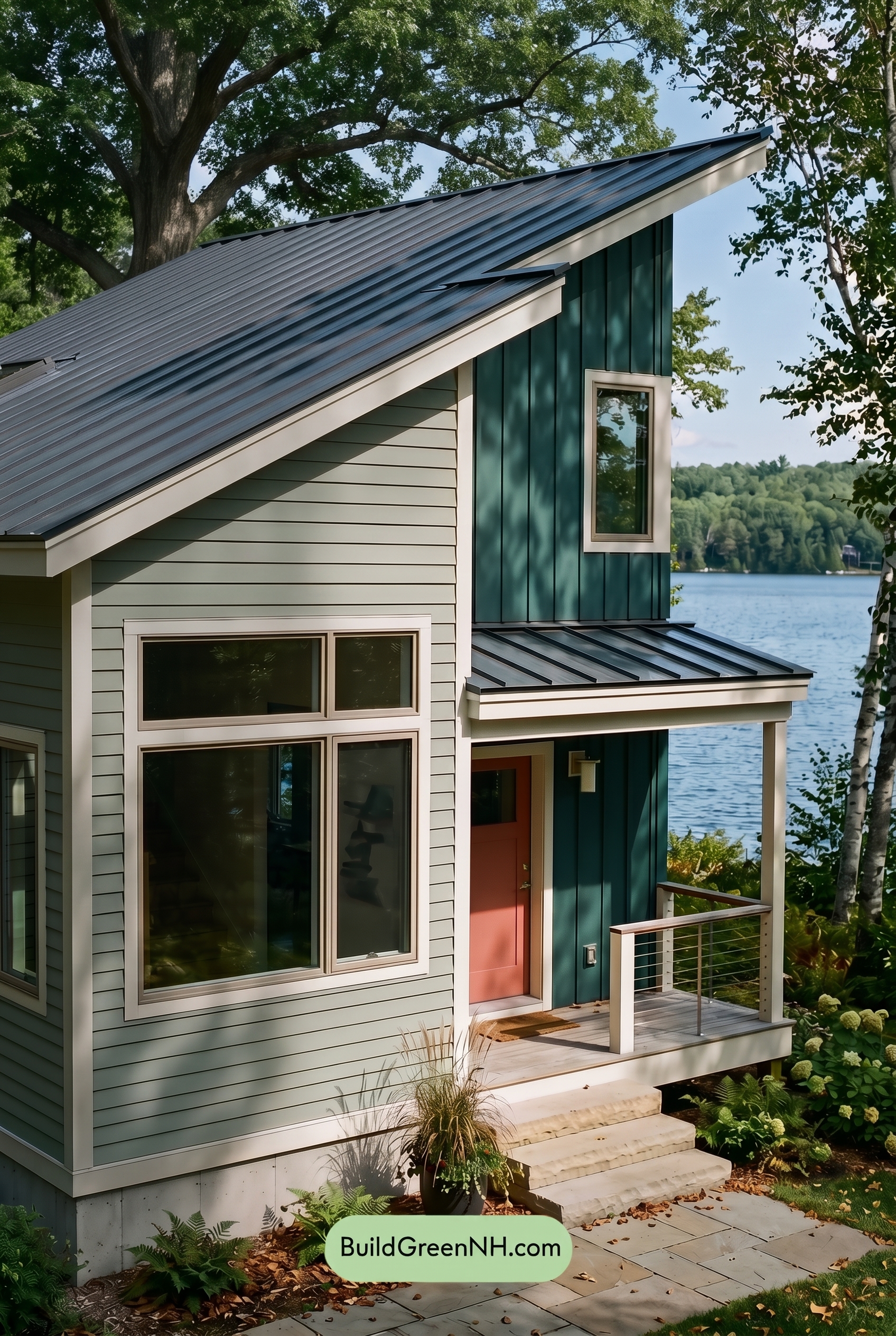 Modern Grey House Exterior Color Scheme: Pale Bright Signal - Shade