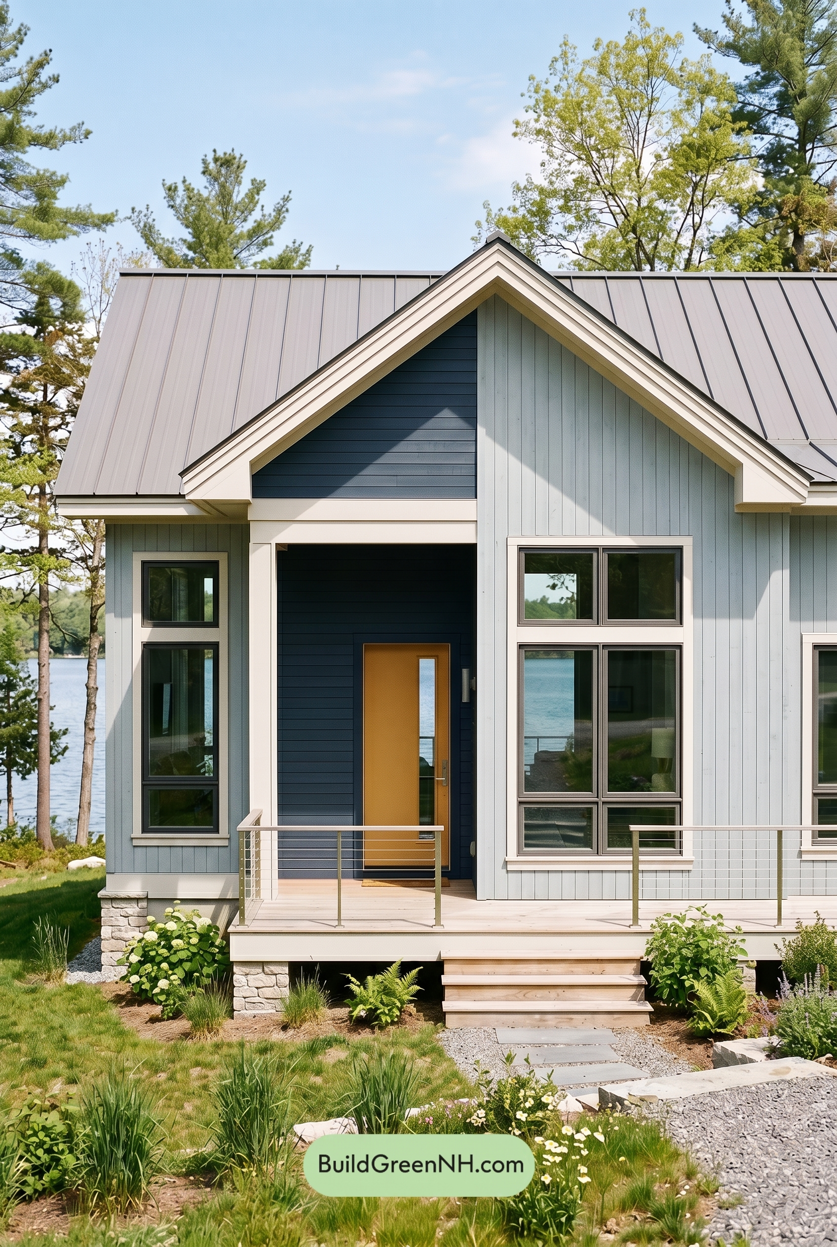Modern Grey House Exterior Color Scheme: Paleblue Navy Gleam