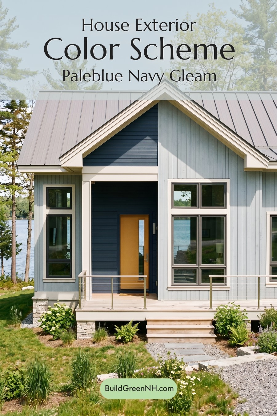 Modern Grey House Exterior Color Scheme: Paleblue Navy Gleam