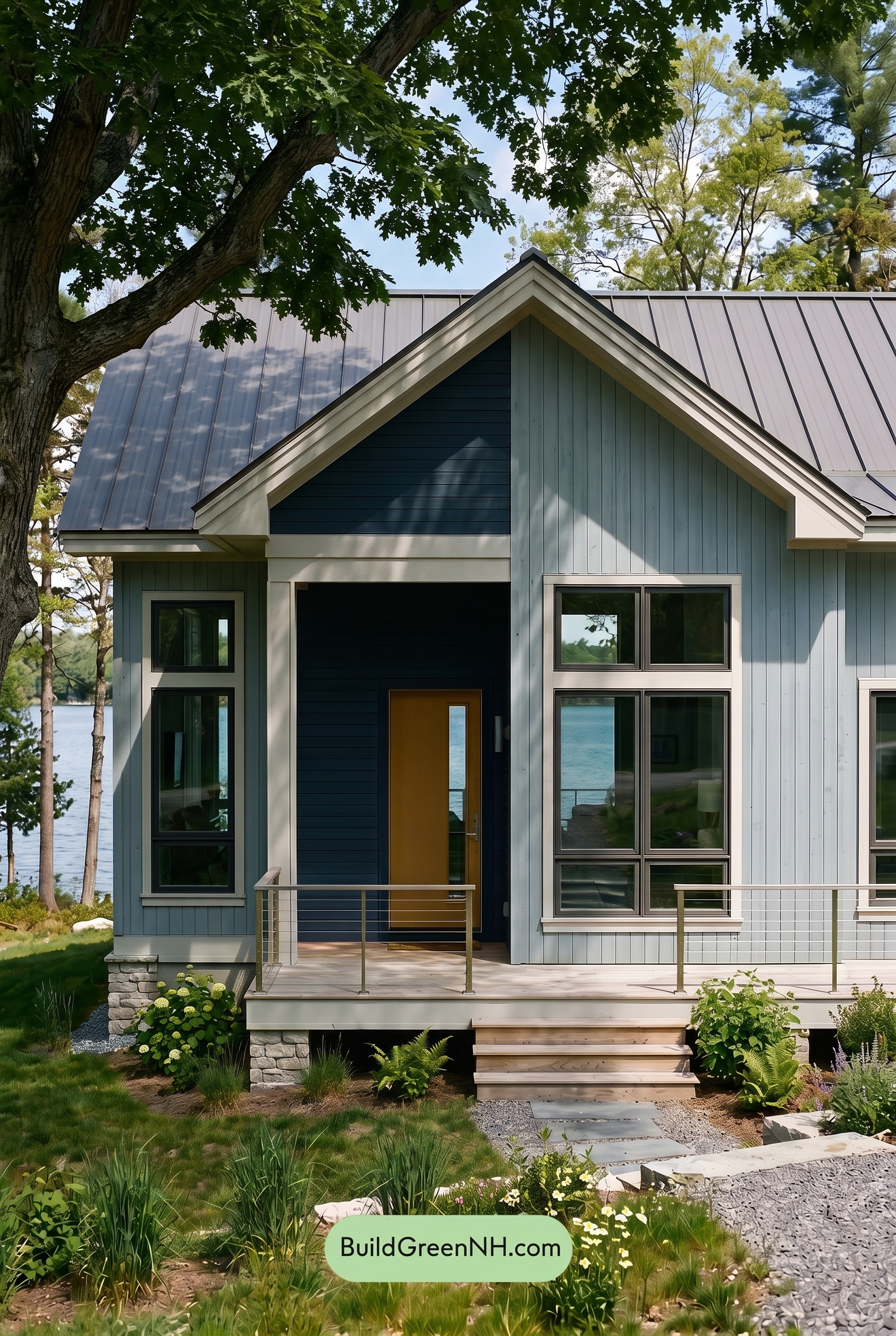 Modern Grey House Exterior Color Scheme: Paleblue Navy Gleam - Shade