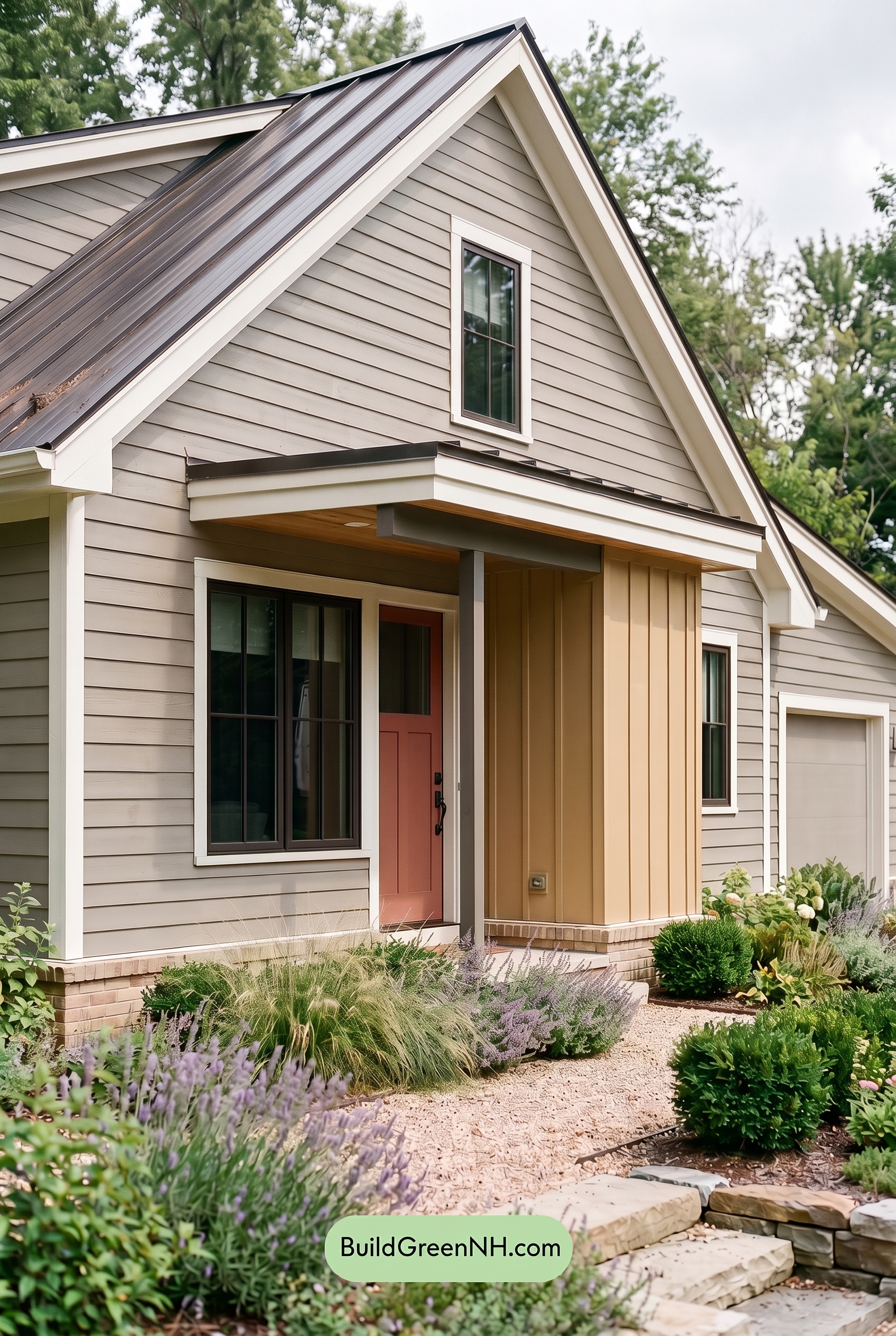 Modern Grey House Exterior Color Scheme: Smoky Ochre Line - Overcast