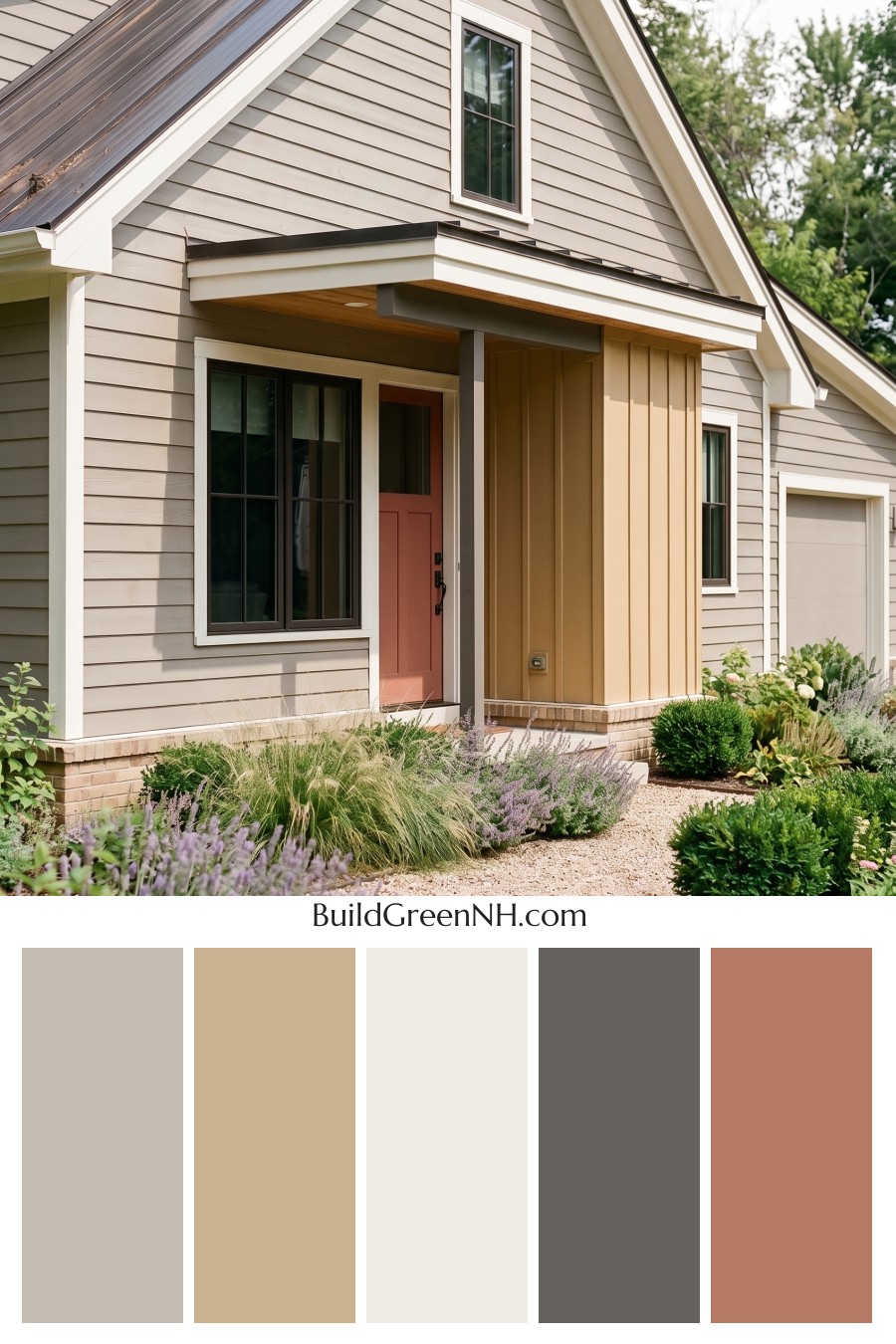 Modern Grey House Exterior Color Scheme: Smoky Ochre Line