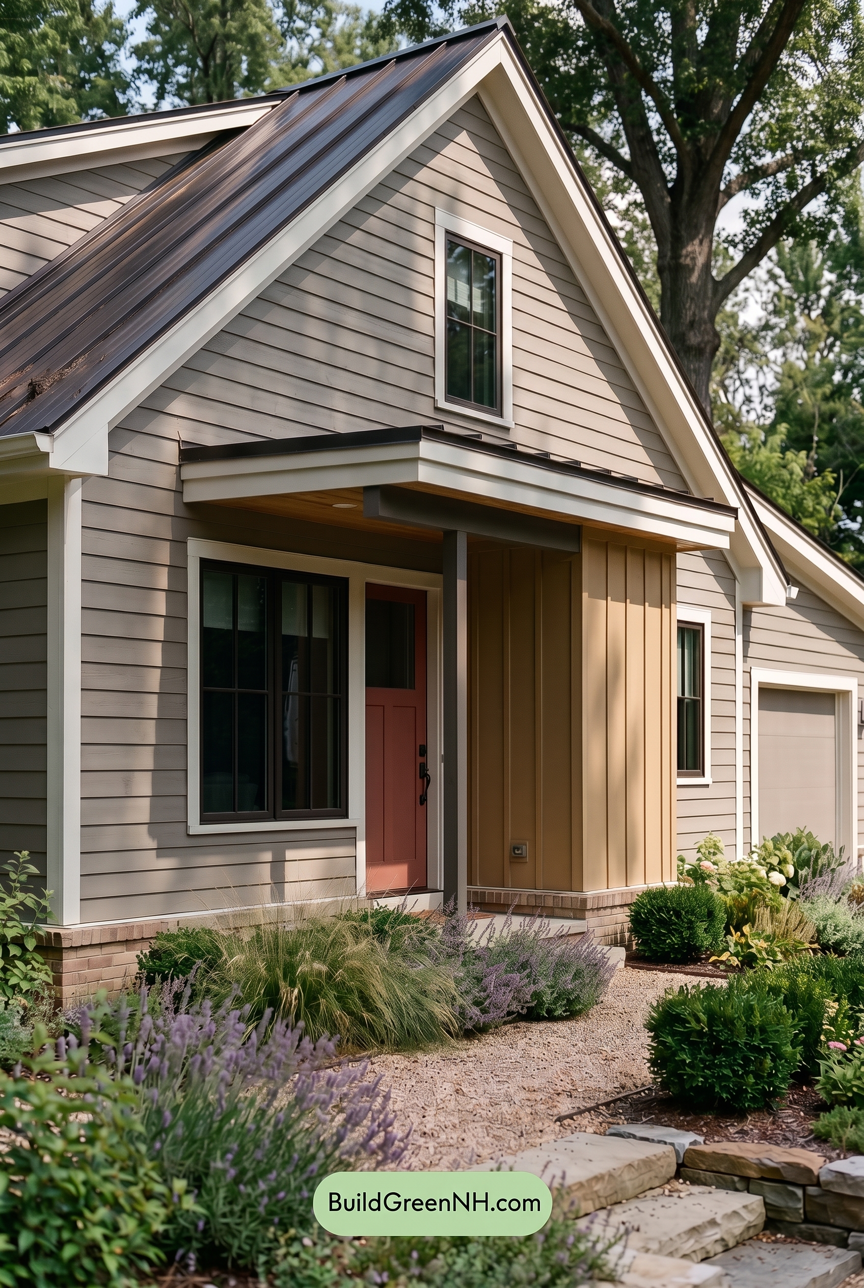 Modern Grey House Exterior Color Scheme: Smoky Ochre Line - Shade