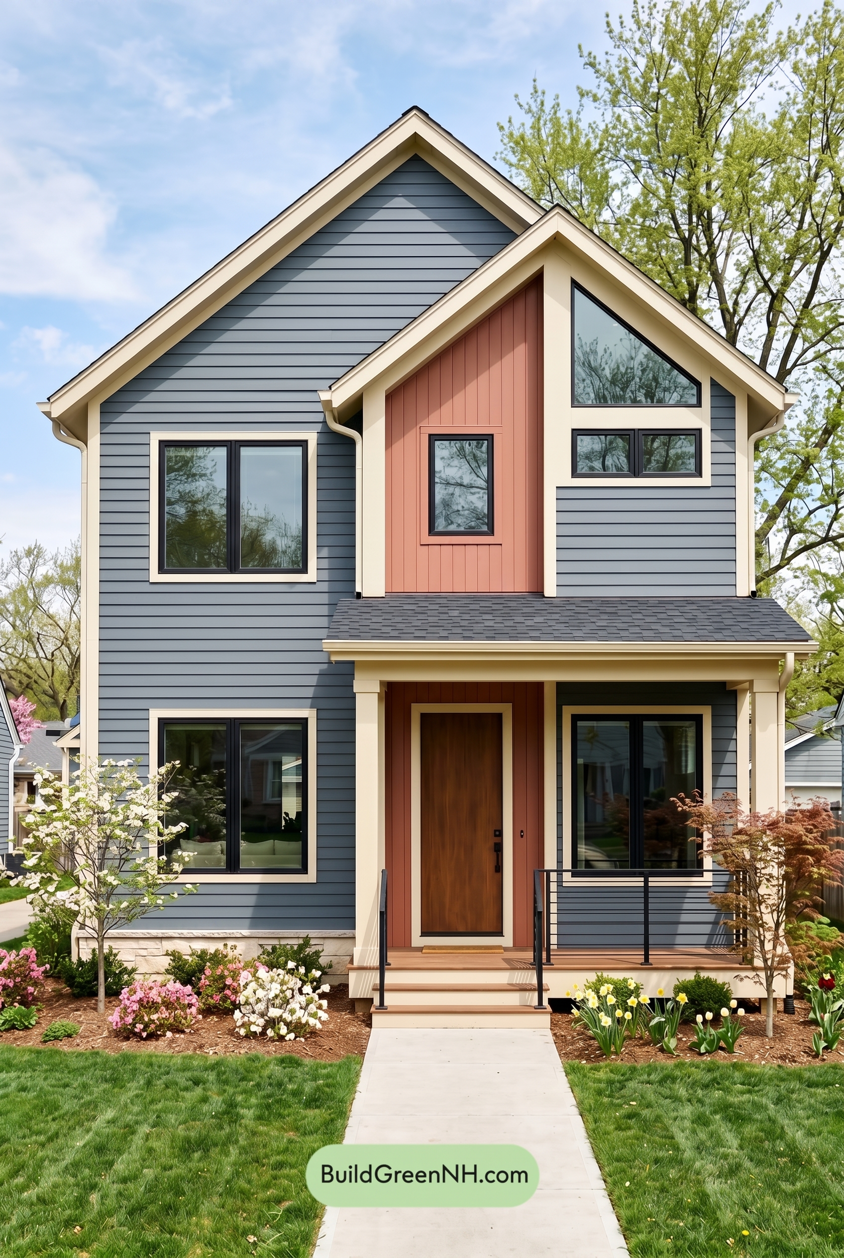 Modern Grey House Exterior Color Scheme: Stormblue Terra Lace