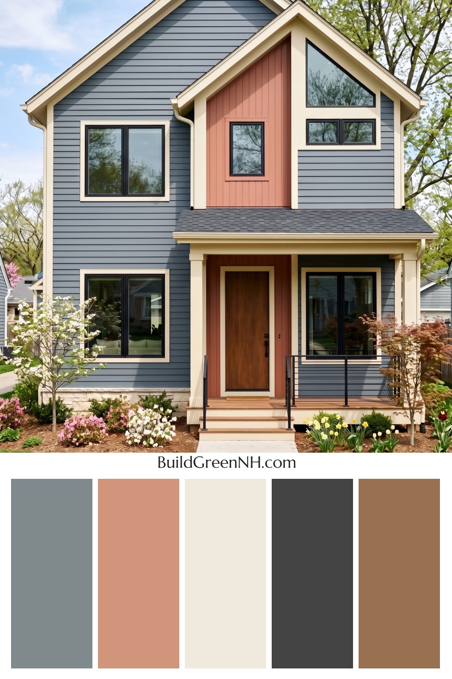 Modern Grey House Exterior Color Scheme: Stormblue Terra Lace