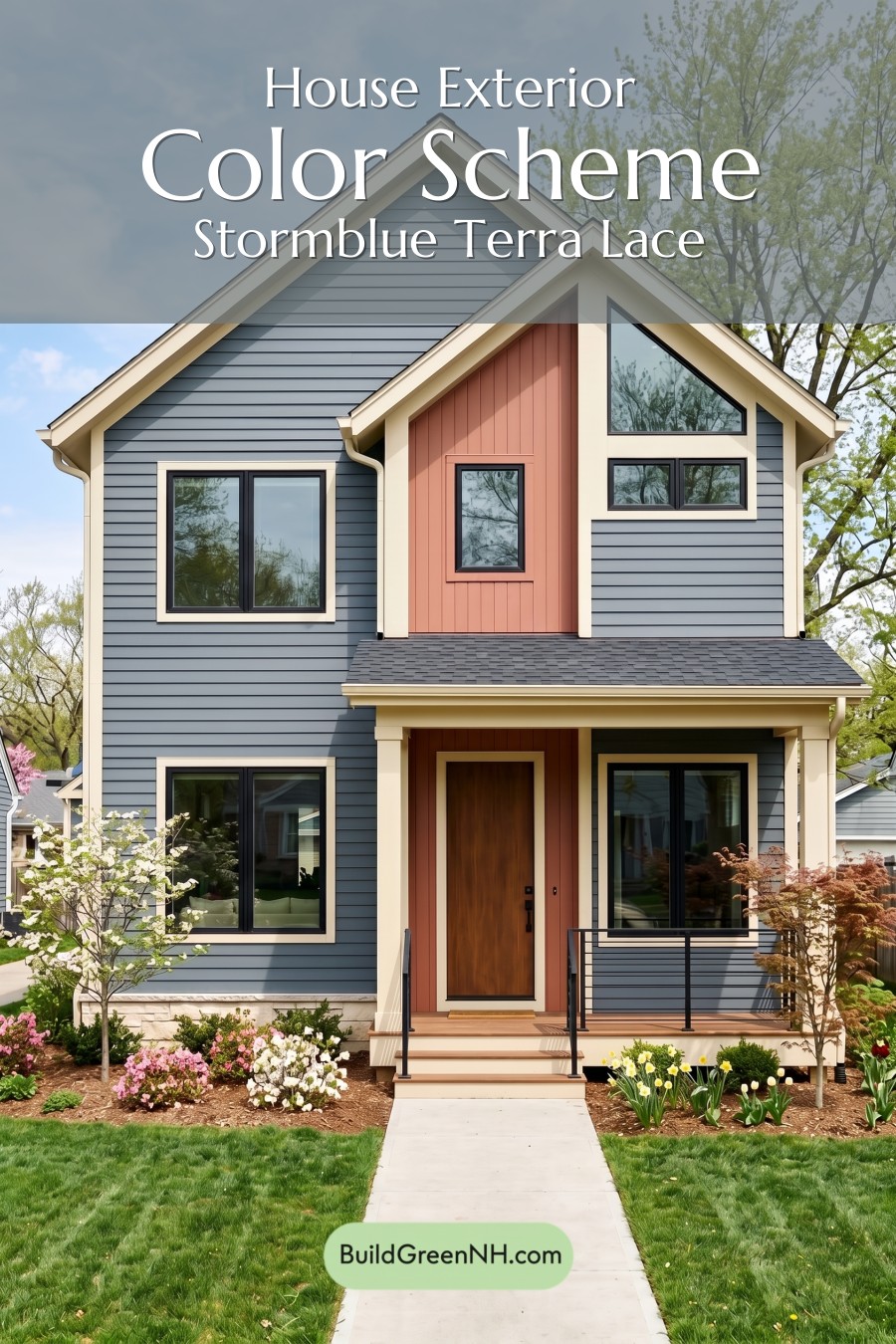 Modern Grey House Exterior Color Scheme: Stormblue Terra Lace