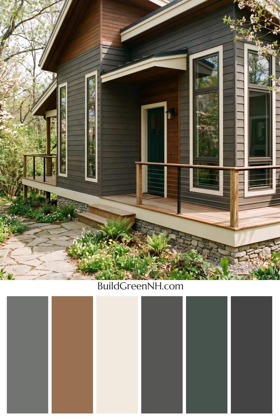Modern Grey House Exterior Color Scheme: Umber Cream Edge