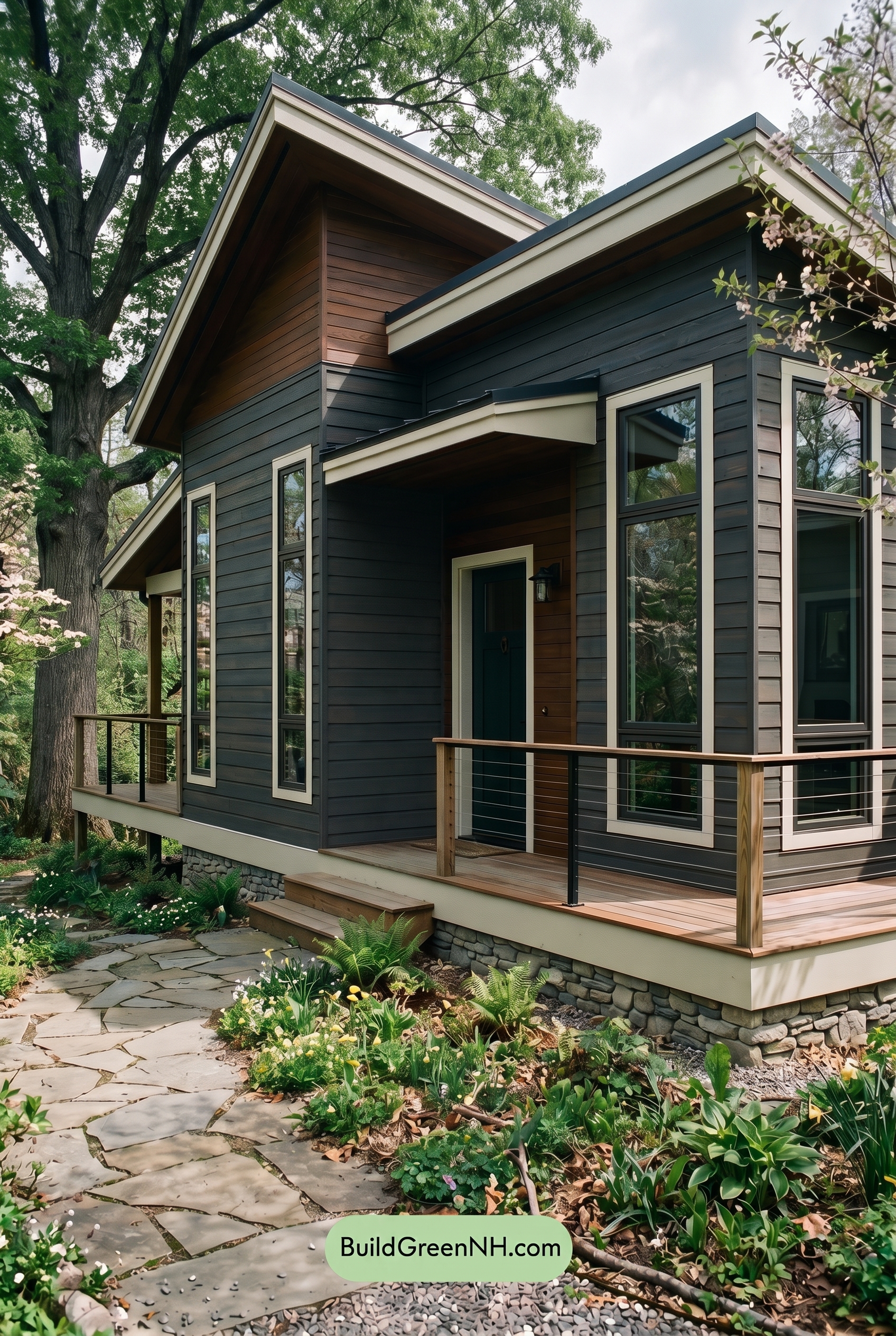 Modern Grey House Exterior Color Scheme: Umber Cream Edge - Shade