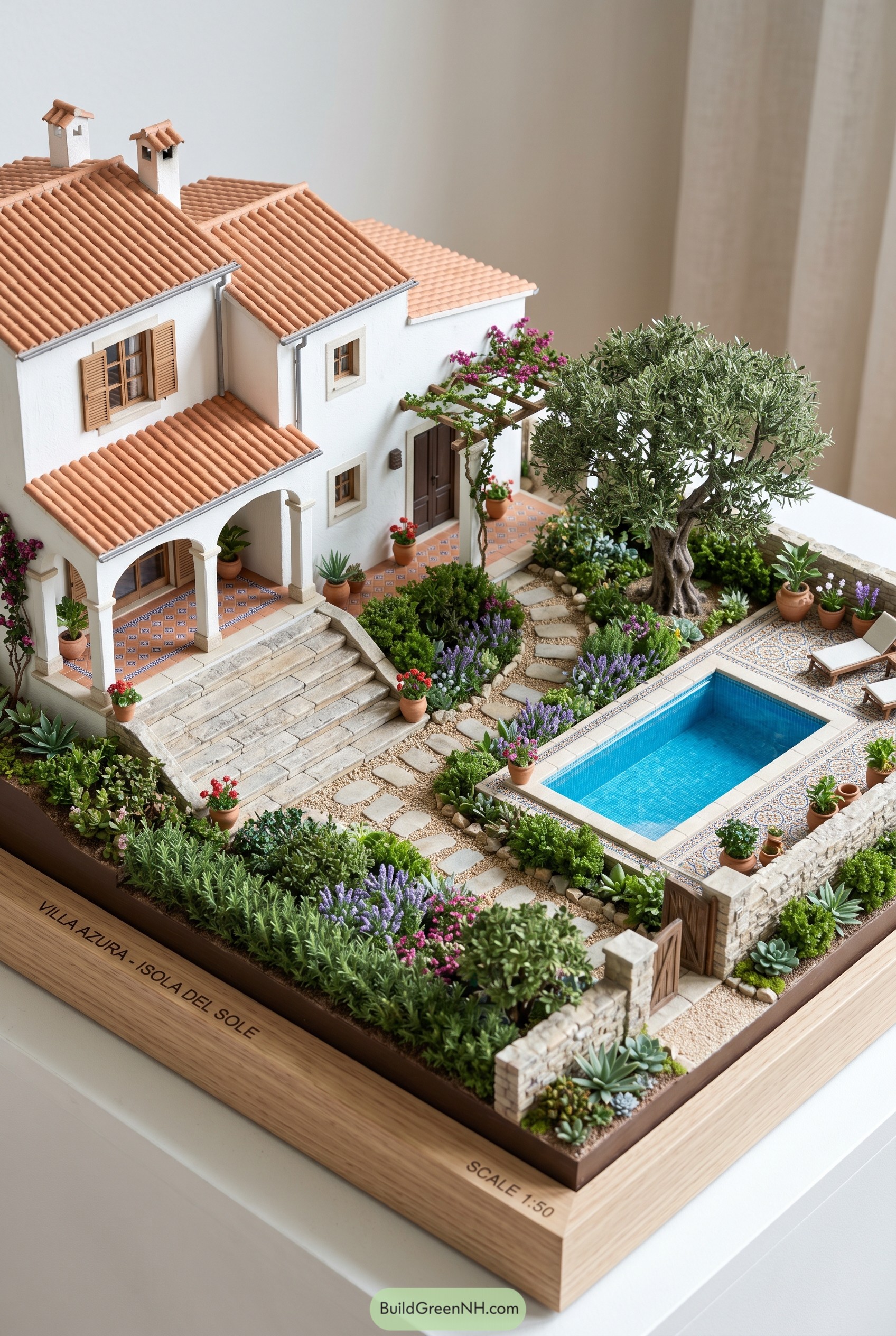 Mediterranean villa model with pool and garden