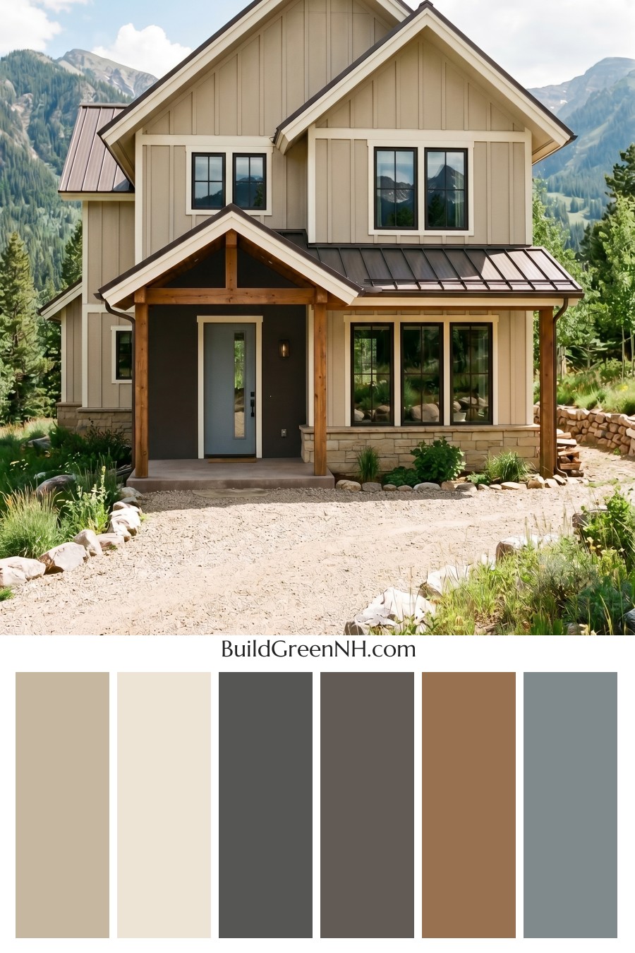 Neutral Small House Color Scheme: Clay Black Balance
