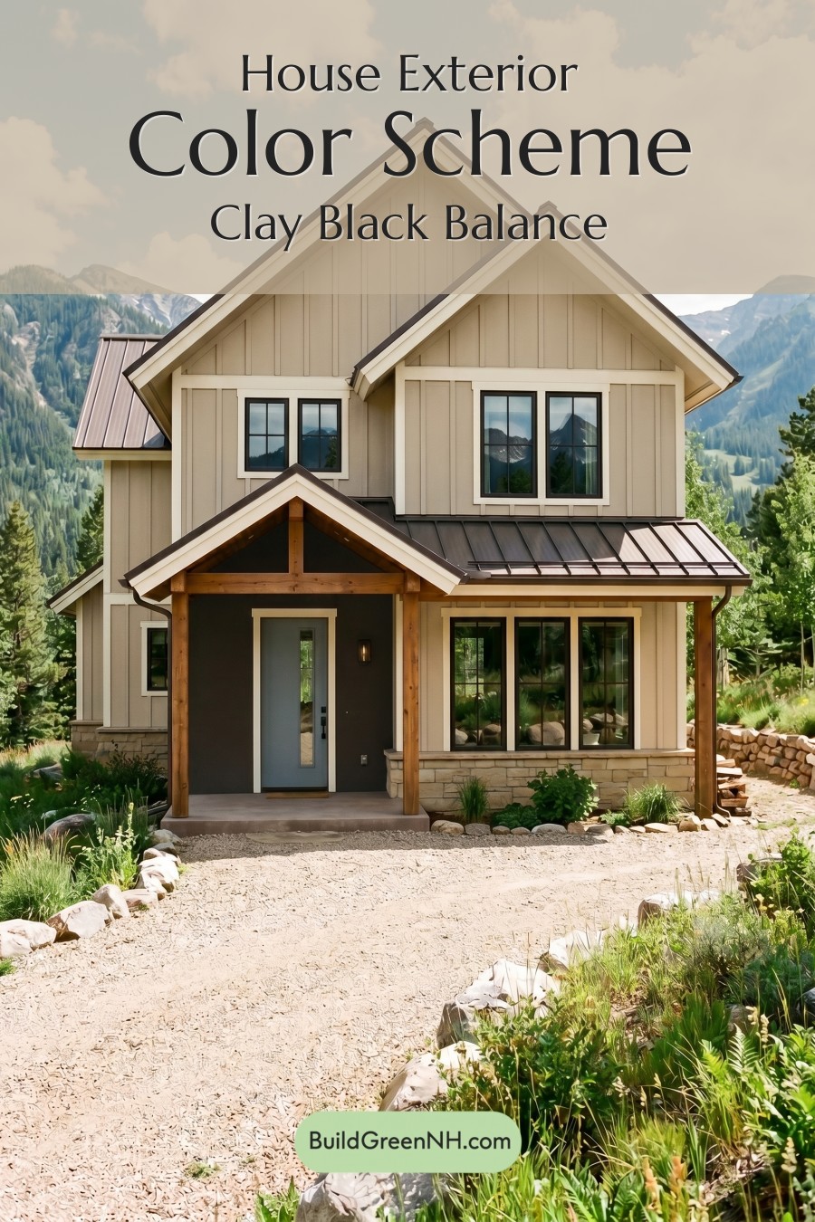 Neutral Small House Color Scheme: Clay Black Balance